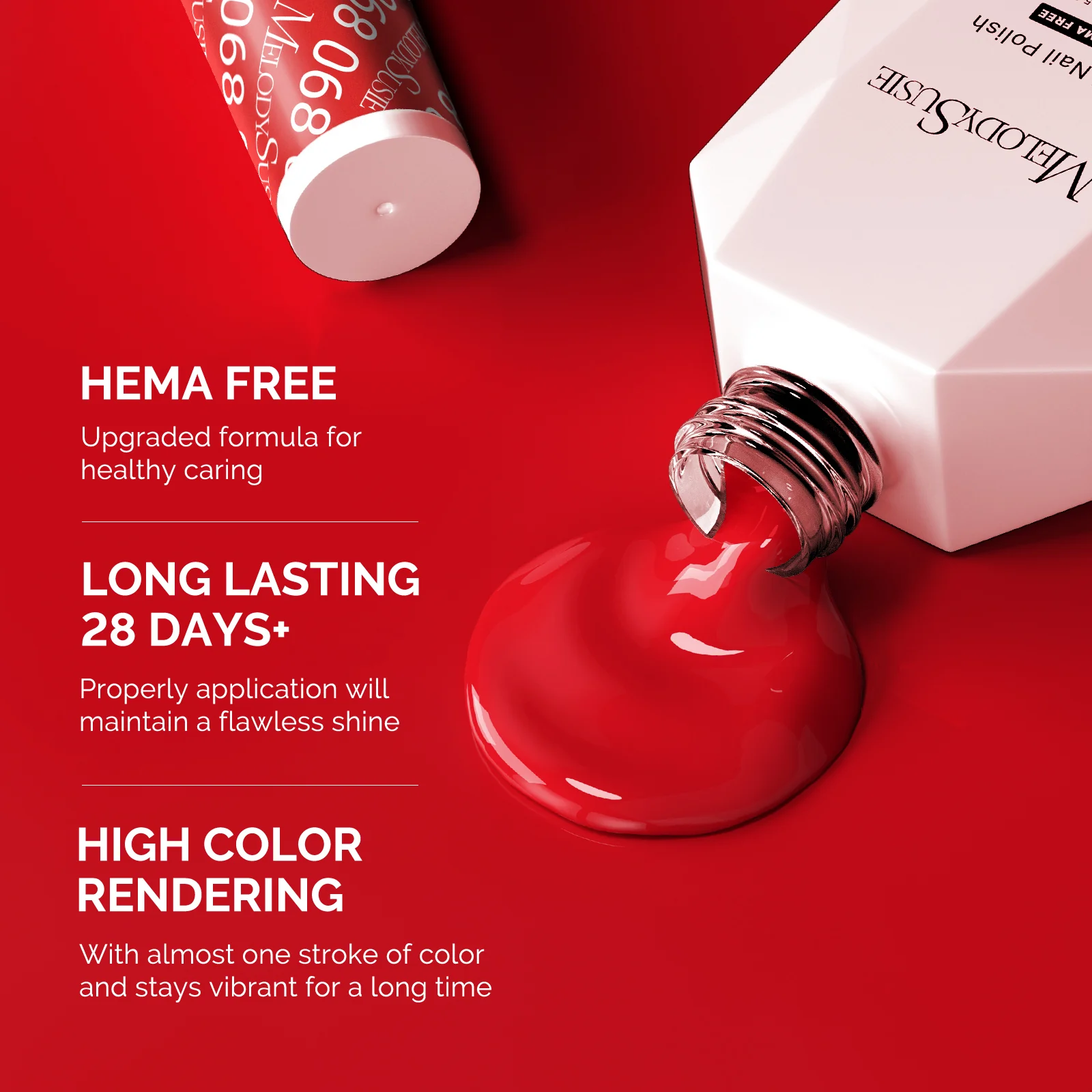 068 Sweety Red - HEMA-Free Gel Nail Polish 0.5 fl oz/15ml - Image 3