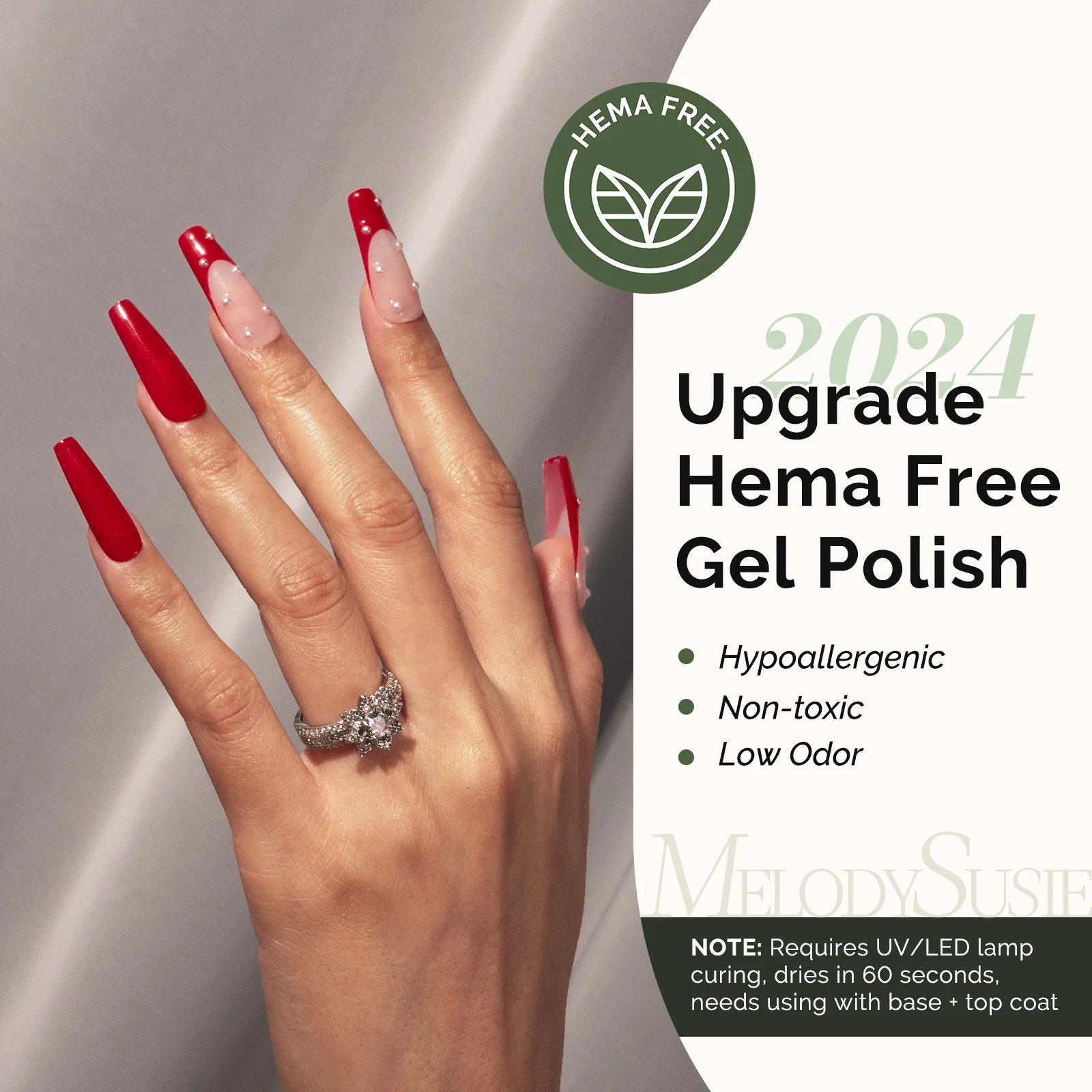 072 Red - HEMA-Free Gel Nail Polish 0.5 fl oz/15ml - Image 2