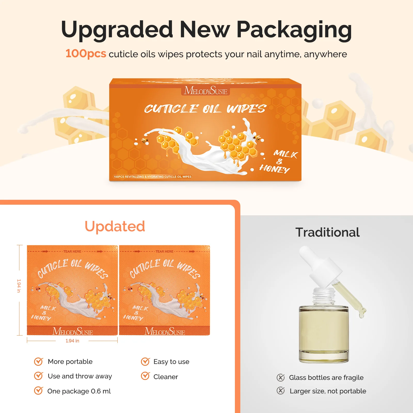100Pcs Mini Cuticle Oil Wipes - Image 2