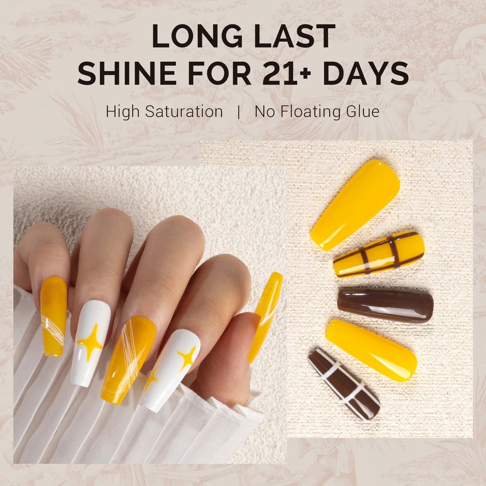 1644 Autumn Leaf Yellow - TPO-Free Faster UV Curing Gel Nail Polish(15ml) - Image 4