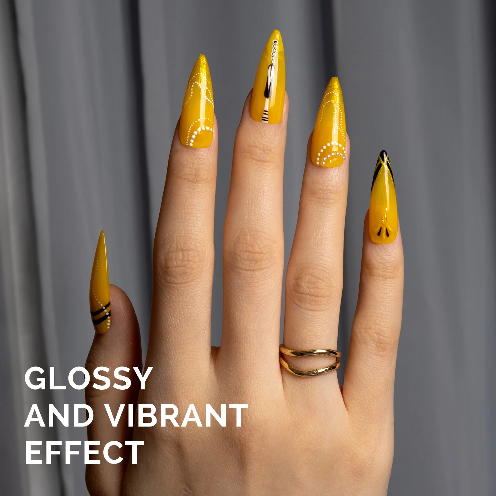 1644 Autumn Leaf Yellow - TPO-Free Faster UV Curing Gel Nail Polish(15ml) - Image 5