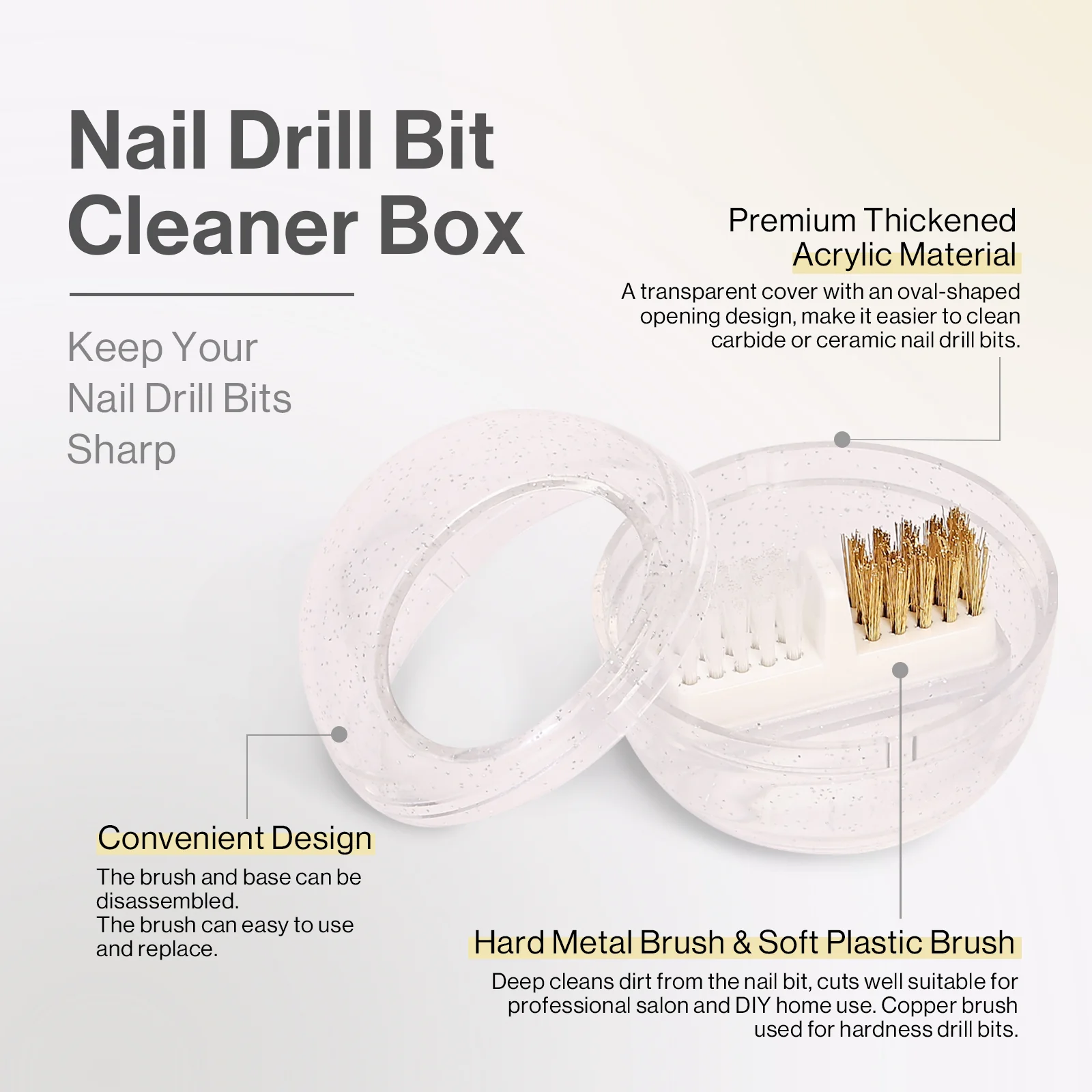 2 in 1 Nail Drill Bit Cleaner Box - Image 2