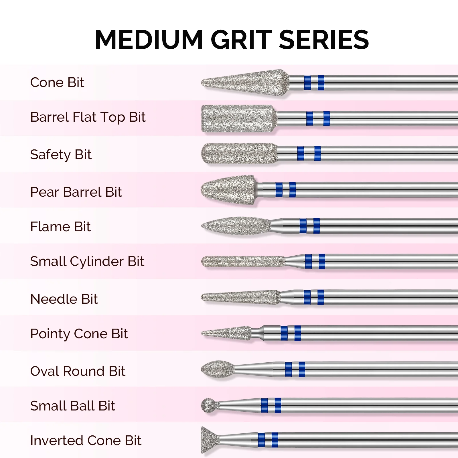 20Pcs Diamond Cuticle Nail Drill Bits Set - Image 3