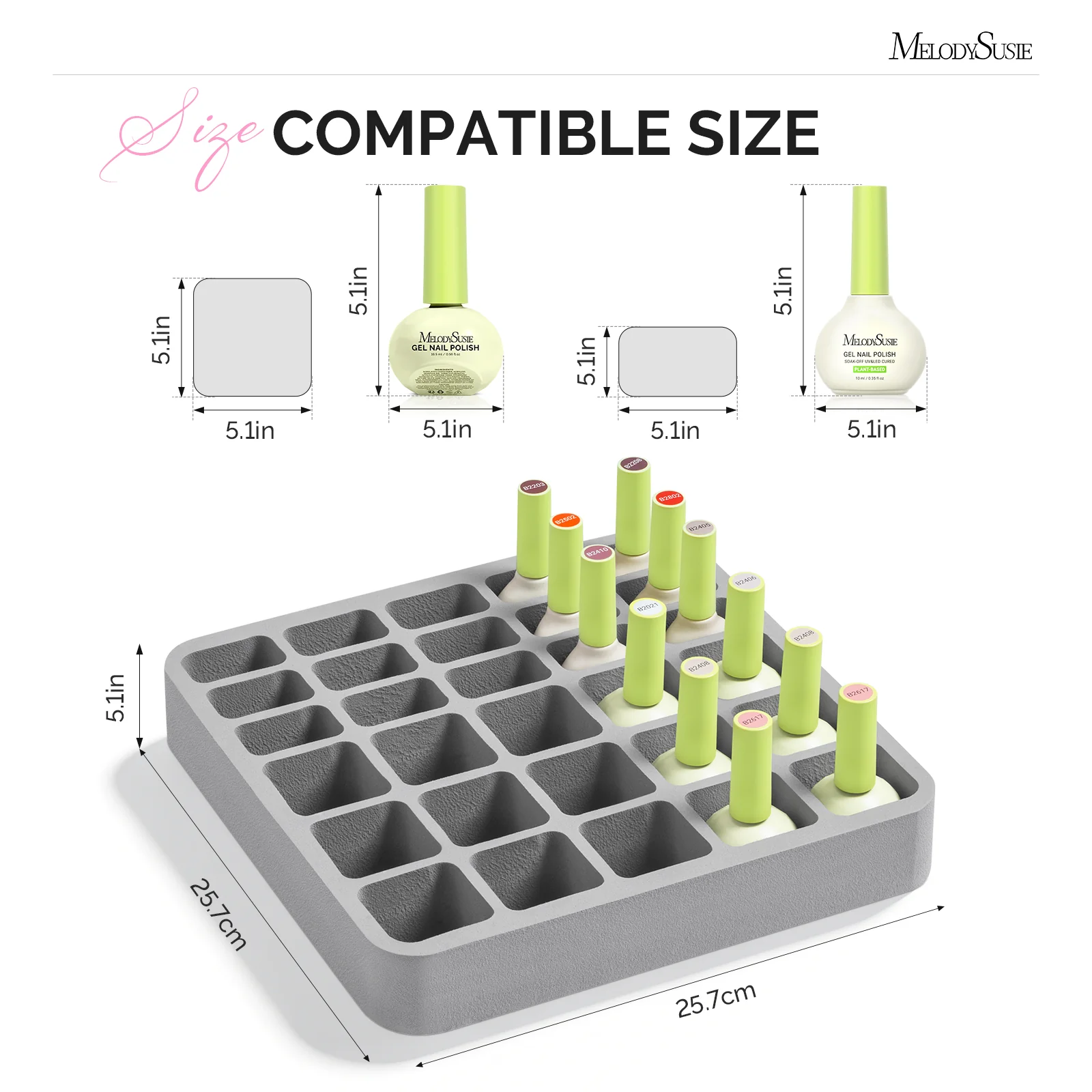 2Pcs Nail Gel Polish Organizer Holder Foam Pad with Slots - Image 2