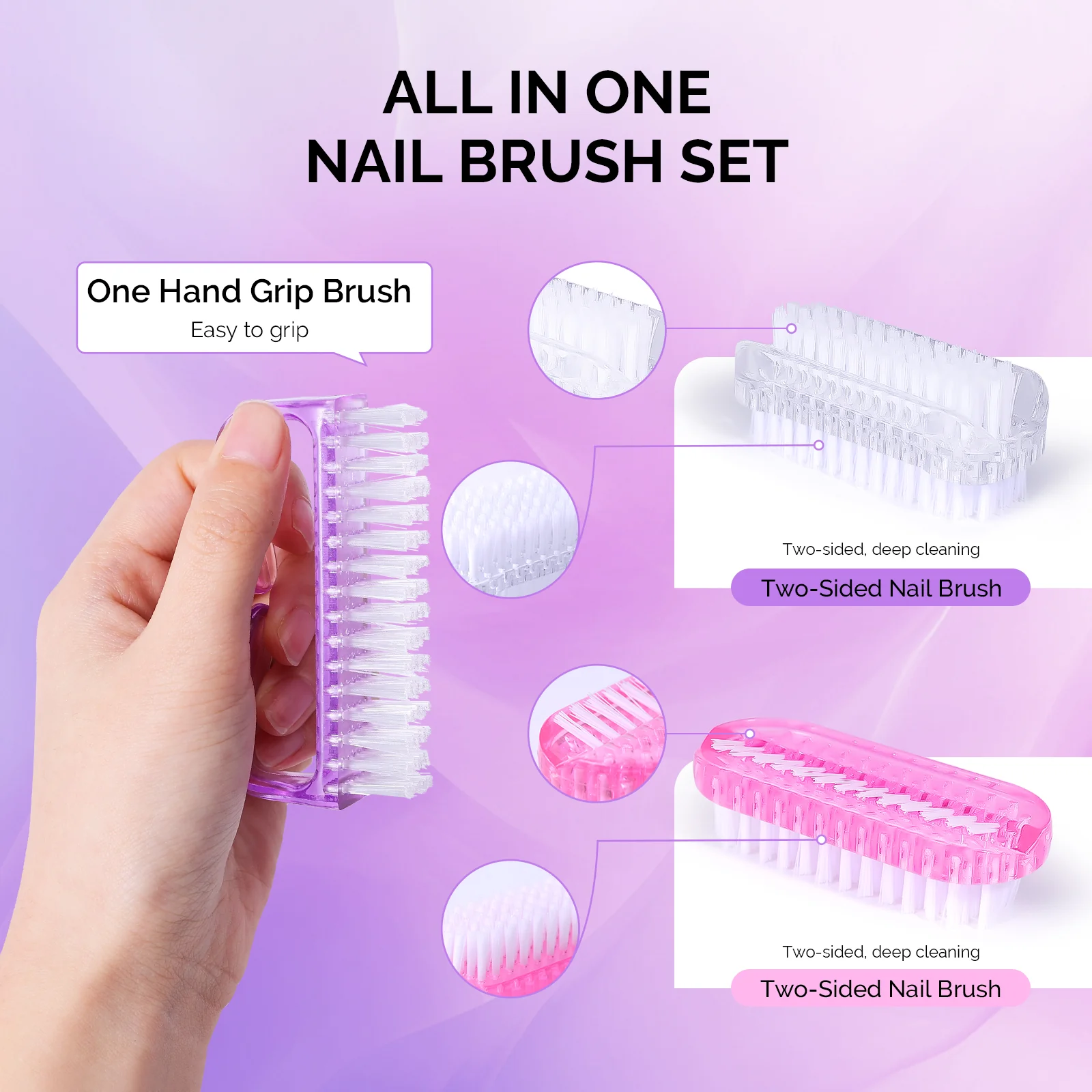 3 Pack Nail Brush Set - Image 2