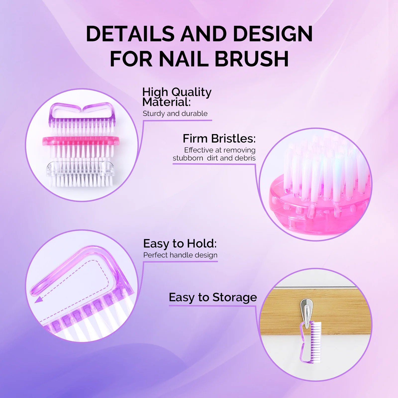 3 Pack Nail Brush Set - Image 3