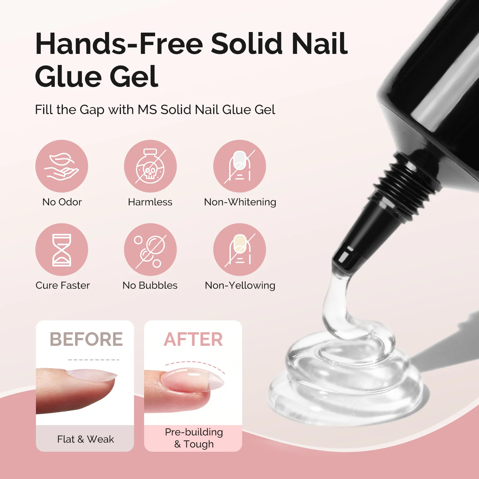 300Pcs Half Matte Clear Acrylic Full Cover Pre-Built Nail Tips & 20g Solid Nail Glue Gel - Image 12