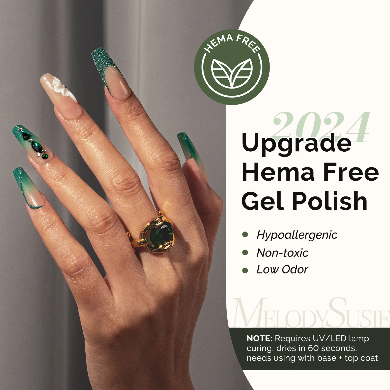348 Green - HEMA-Free Gel Nail Polish 0.5 fl oz/15ml - Image 2