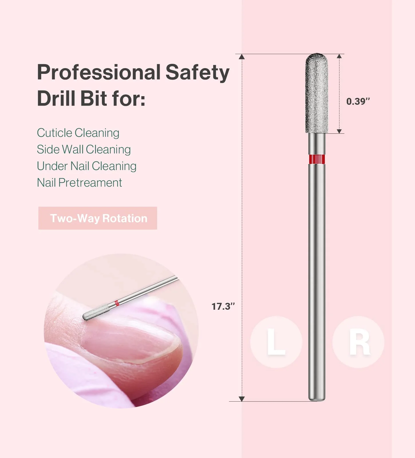 3mm Rounded Top Barrel Carbide Diamond Under Nail Cleaner Nail Drill Bit - Image 5