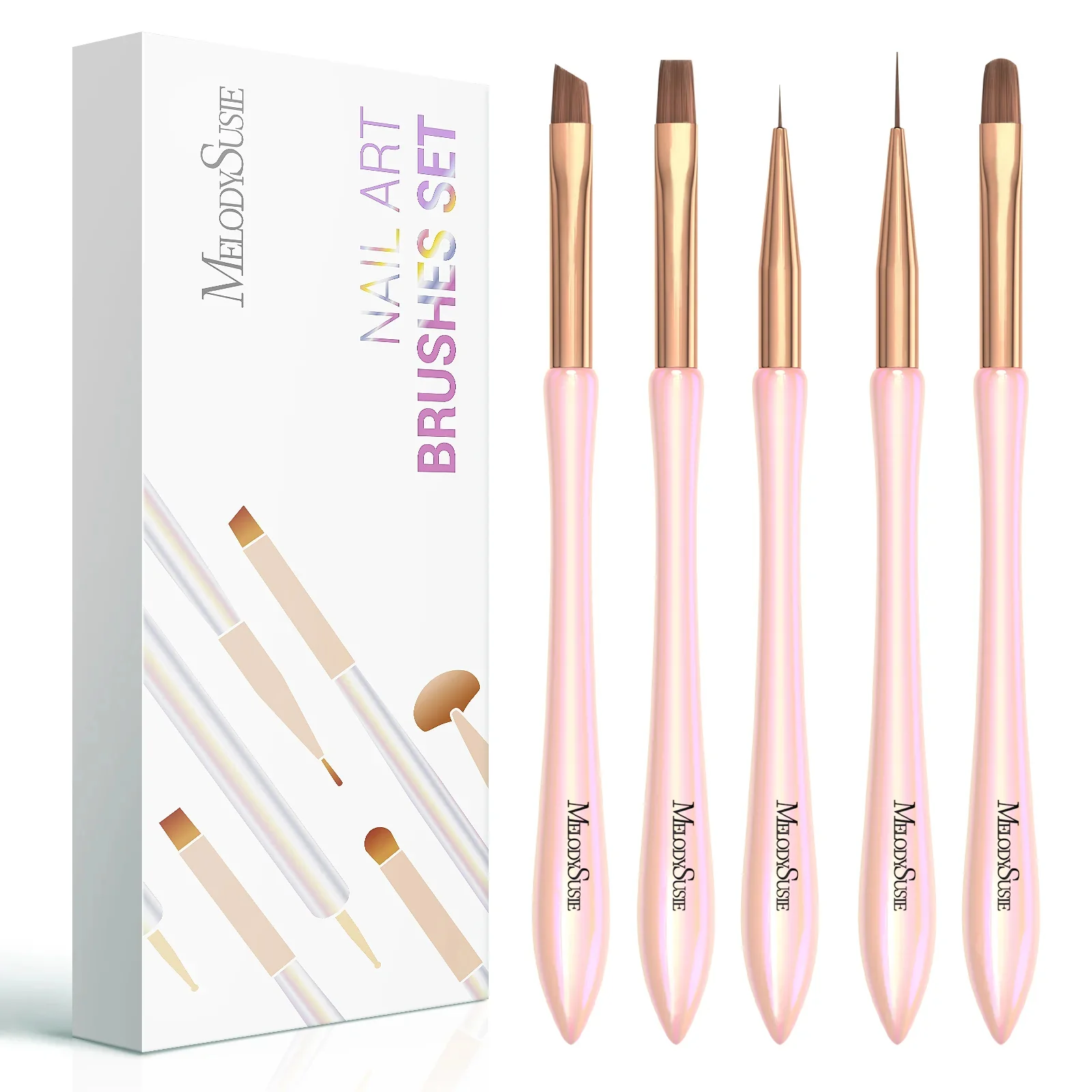 Acrylic Nail Brush Set (3Pcs) - Pink - Image 8