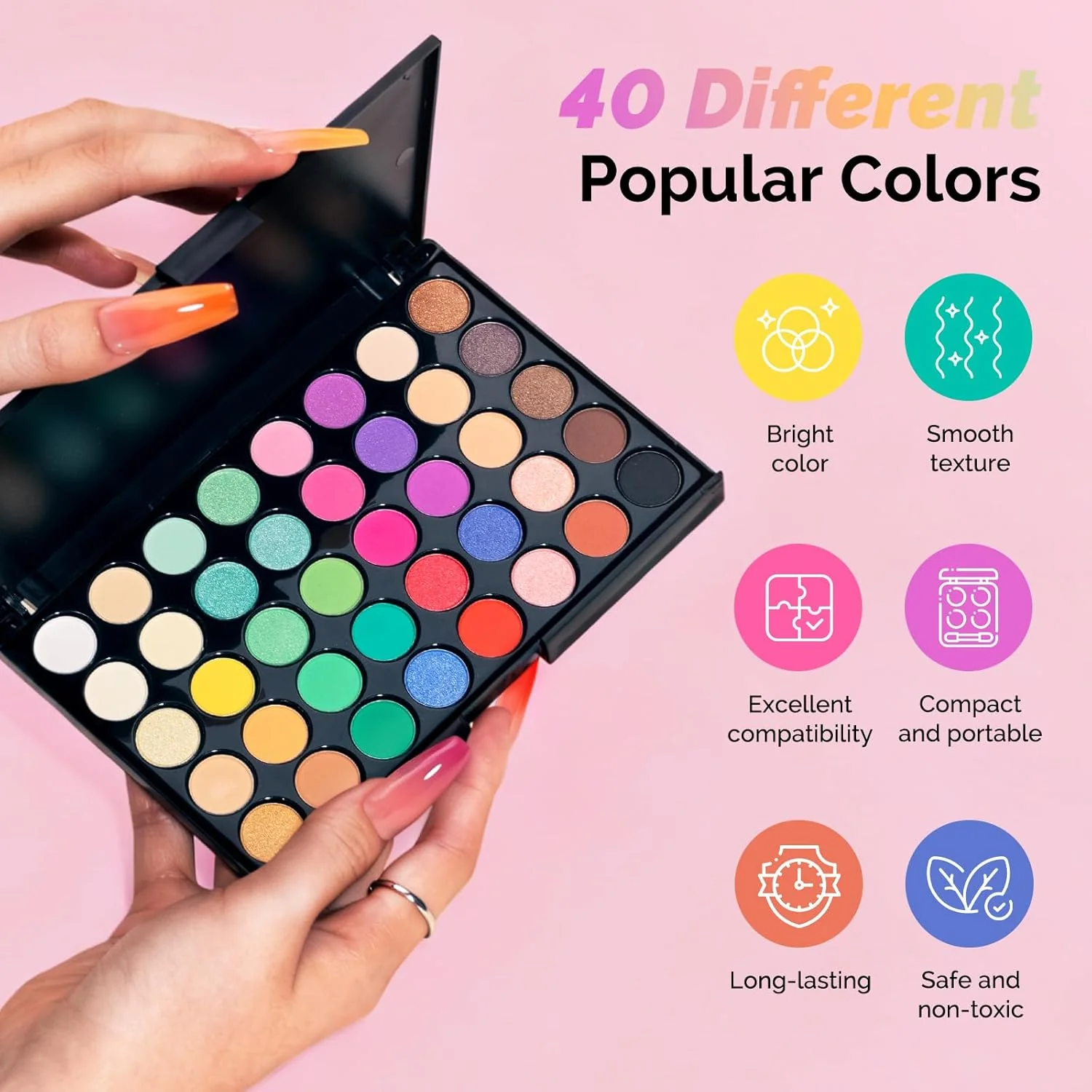40 Colors Nail Powder Pigment Kit for Gradient Ombre Nail Art - Image 3