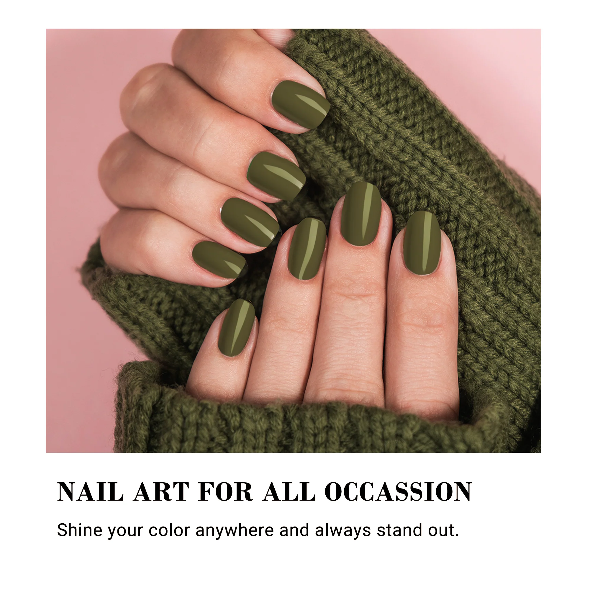 603 Olive Green - TPO-Free Thick Gel Nail Polish (15ml) - Image 4
