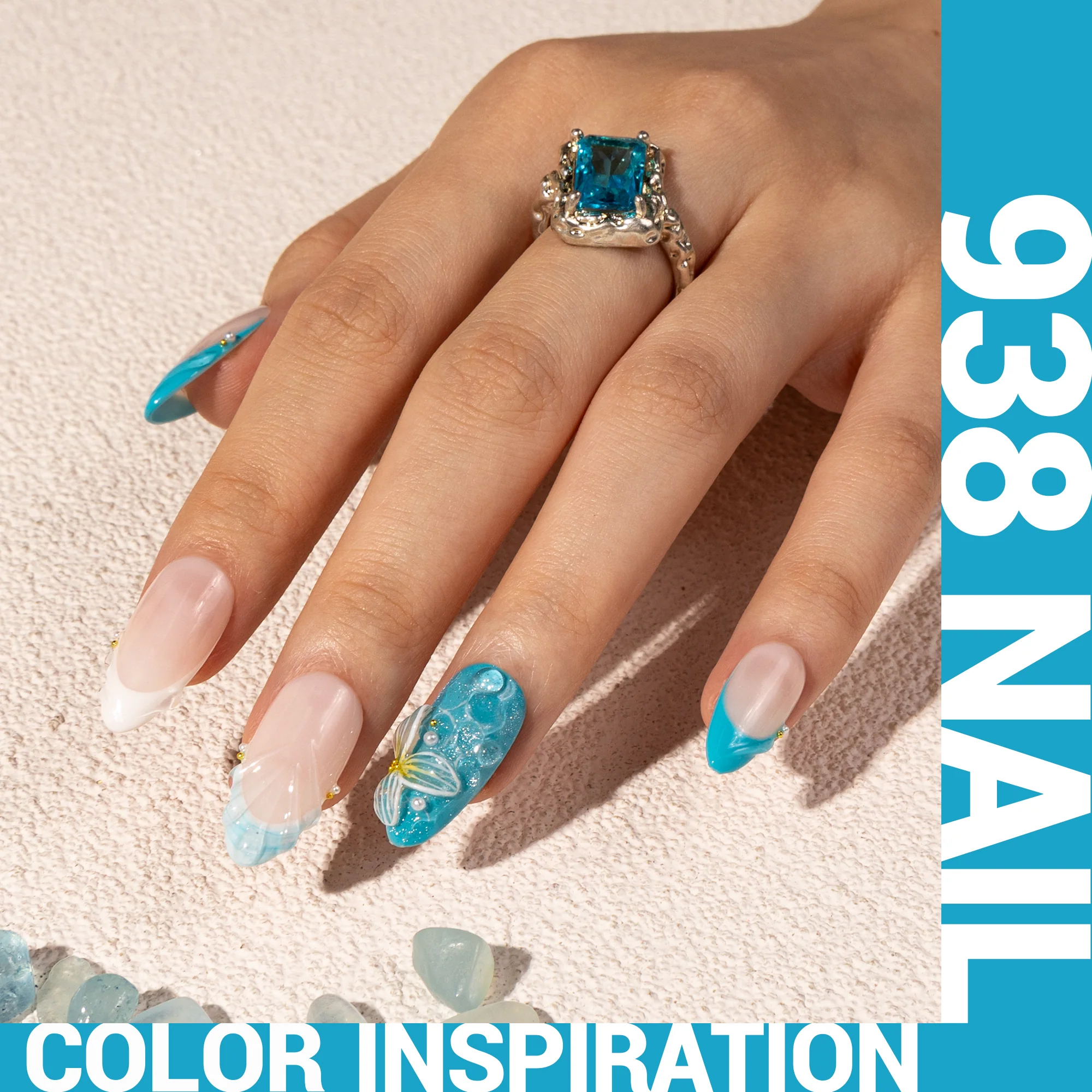 938 Fair Isle Knit Blue - TPO-Free Thick Gel Nail Polish(15ml) - Image 2