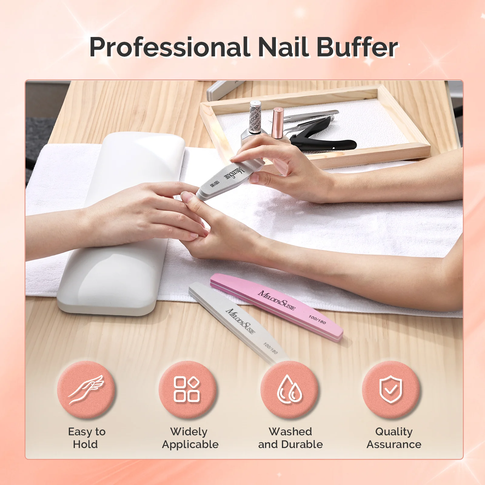 9Pcs Nail Files and Buffers Set - 100/180 Grit - Image 4