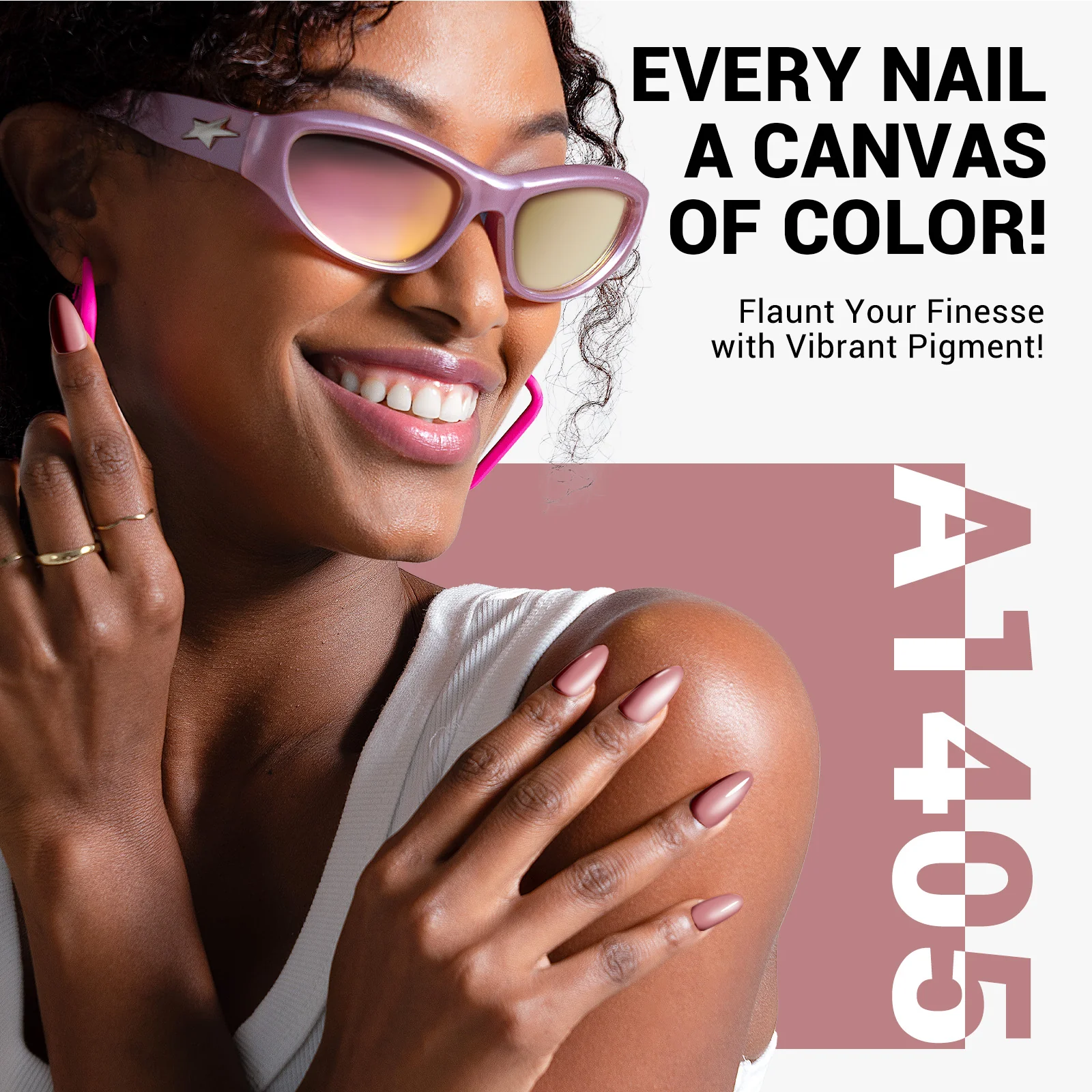 A1405 Pink - TPO-Free Thick Gel Nail Polish(15ml) - Image 4