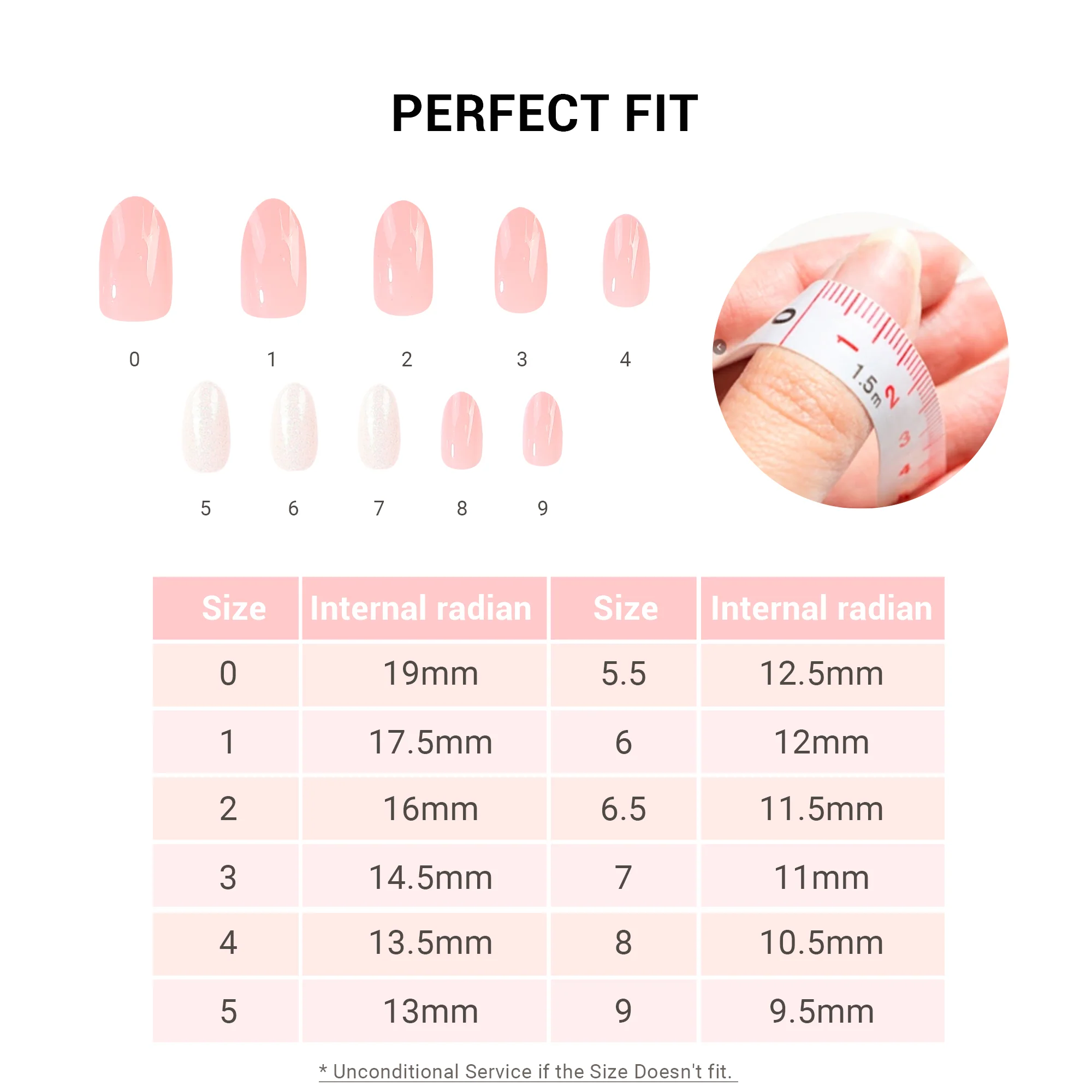 Acrylic Press On Nails - Short Almond Shape Fantasy Pink - Image 3