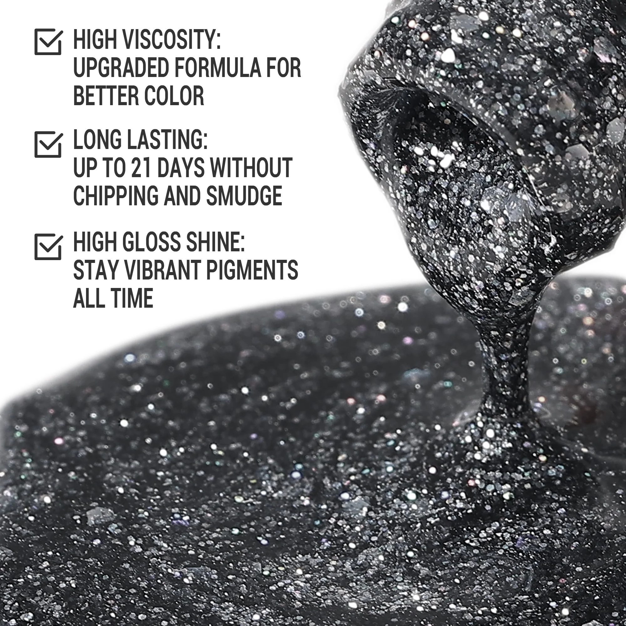 NJ-1 After Party Black - TPO-Free Thick Gel Nail Polish(15ml) - Image 2