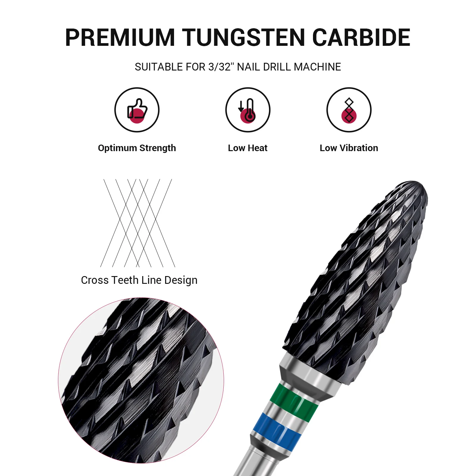 Ceramic Nail Drill Bit Black - Image 3