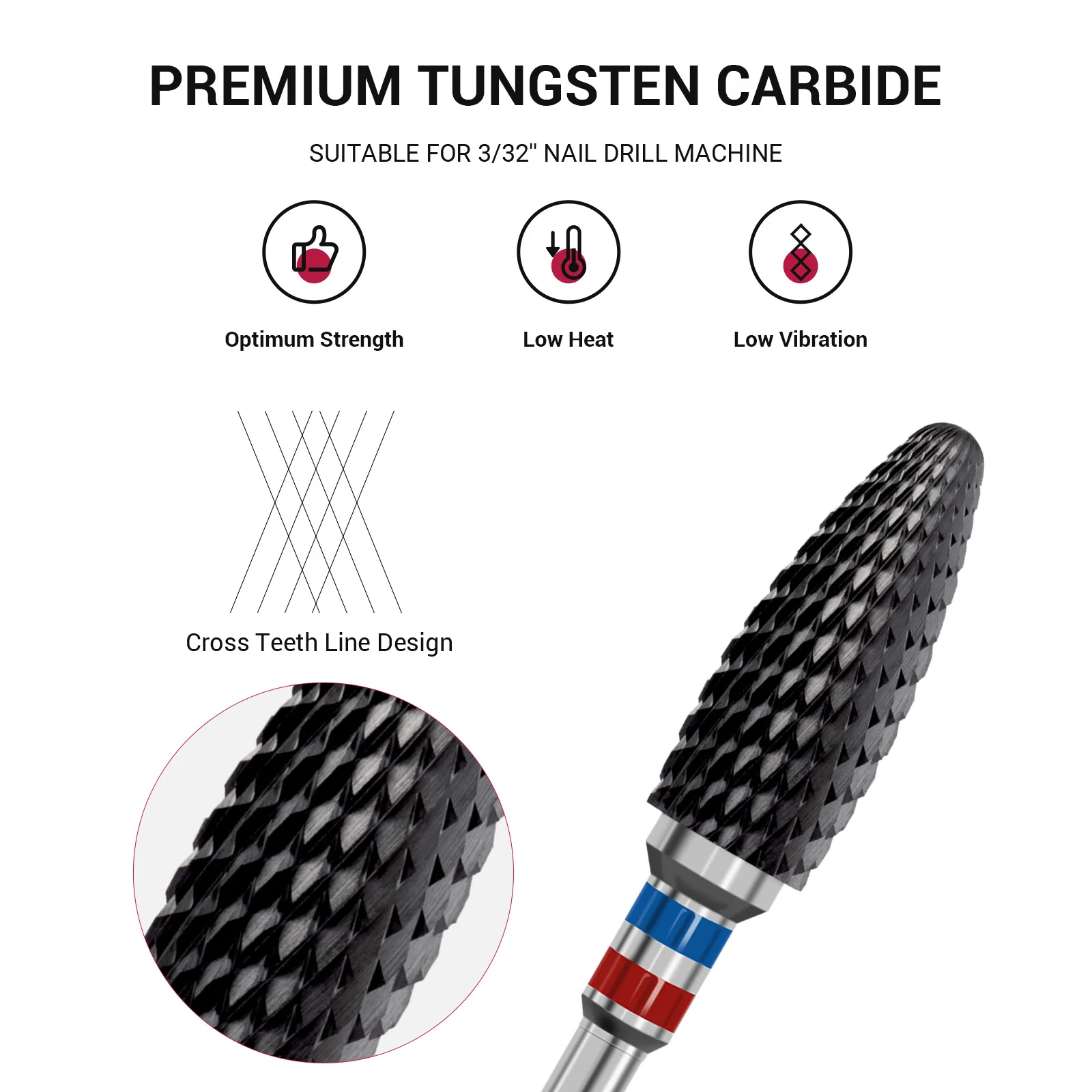 Ceramic Nail Drill Bit Black - Image 4