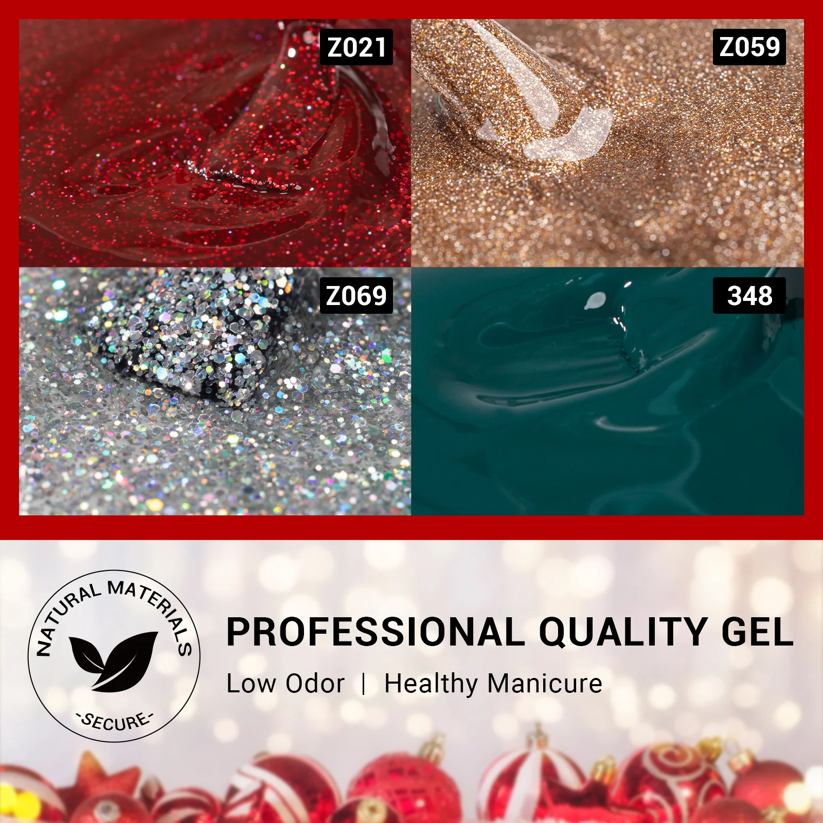 Christmas 15ml TPO-Free Thick Gel Nail Polish - 4Pcs - Image 2