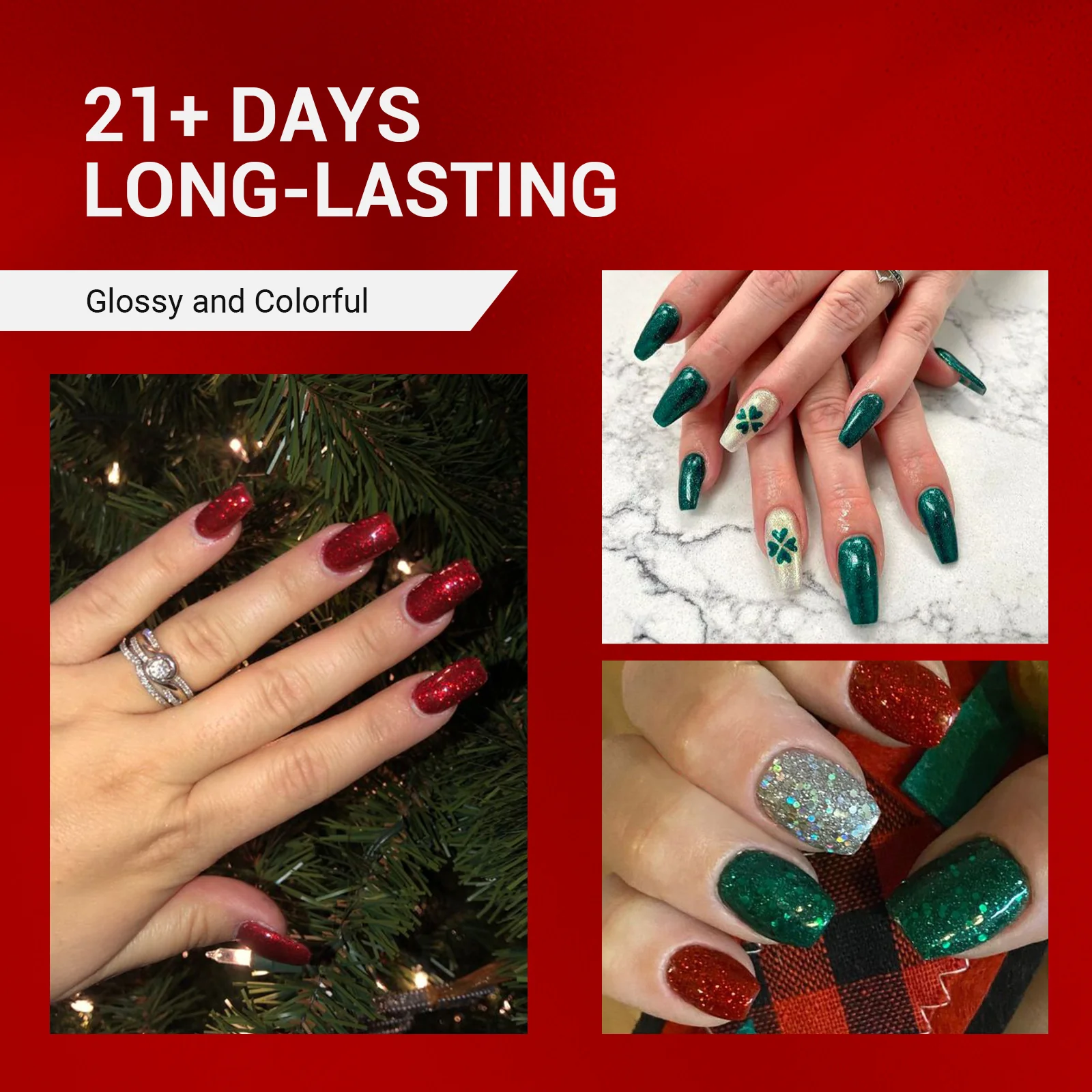 Christmas 15ml TPO-Free Thick Gel Nail Polish - 4Pcs - Image 4