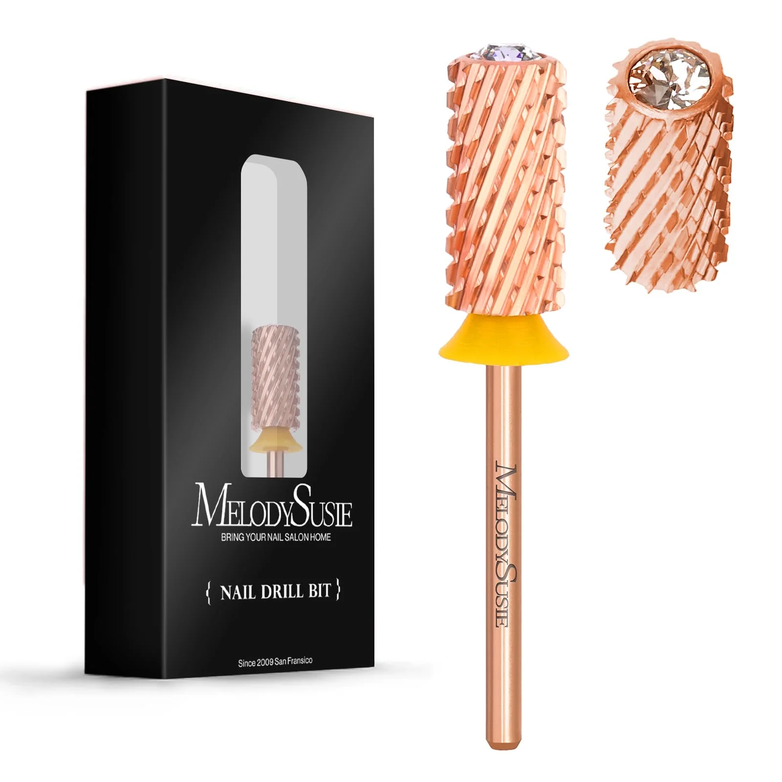 Crystal Top Large Barrel Carbide Nail Drill Bit (Rose-Gold) - Image 12