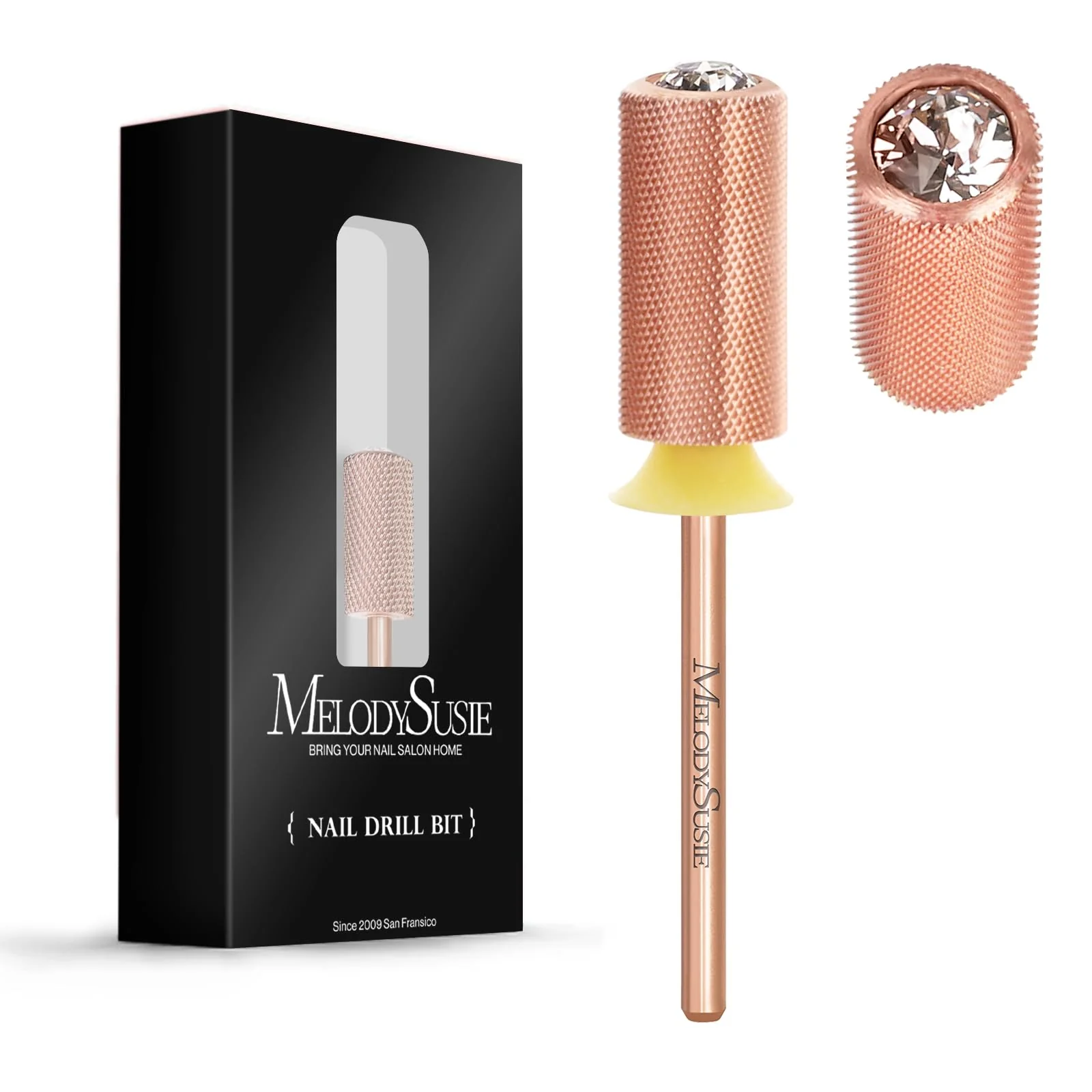 Crystal Top Large Barrel Carbide Nail Drill Bit (Rose-Gold) - Image 14
