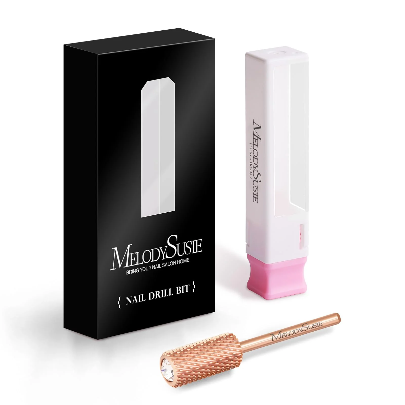 Crystal Top Large Barrel Carbide Nail Drill Bit (Rose-Gold) - Image 8