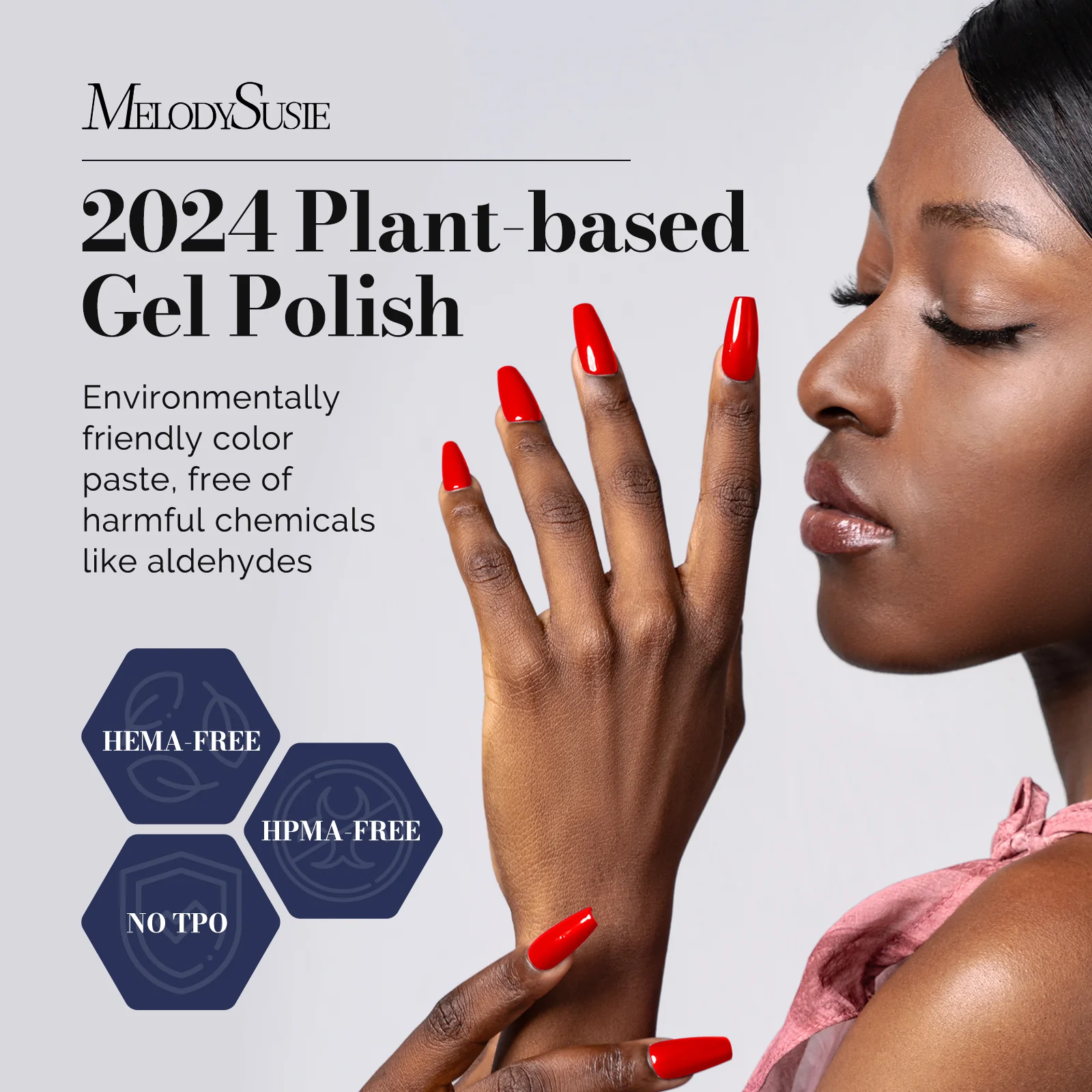 Fleurwee HEMA-Free & HPMA-Free & TPO-Free Gel Nail Polish Plant-based 0.5 fl oz/15ml - P39 Geranium Red - Image 2