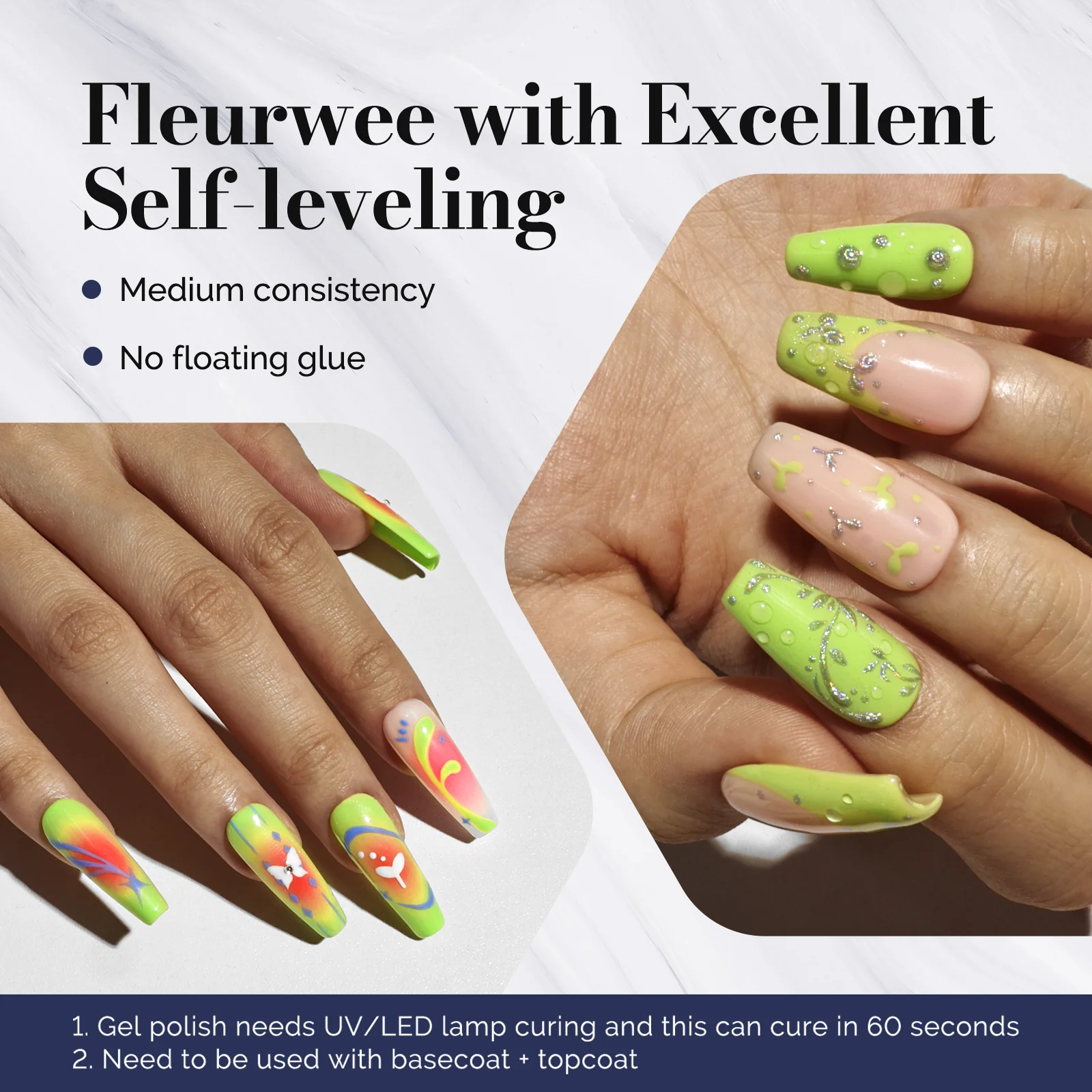 Fleurwee HEMA-Free & HPMA-Free & TPO-Free Gel Nail Polish Plant-based 0.5 fl oz/15ml - P42 Buds Green - Image 3