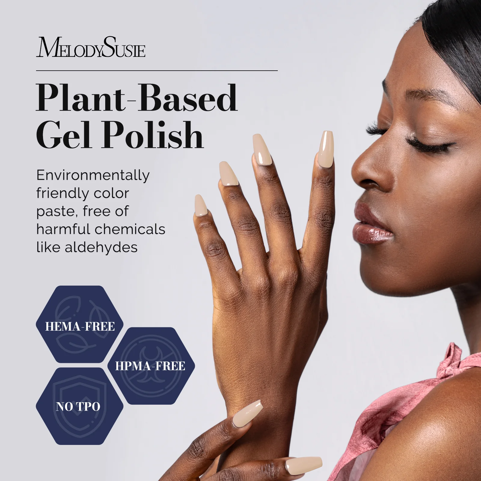 Fleurwee HEMA-Free & HPMA-Free & TPO-Free Gel Nail Polish Plant-based 0.5 fl oz/15ml - P58 Organic Wheat Nude - Image 2