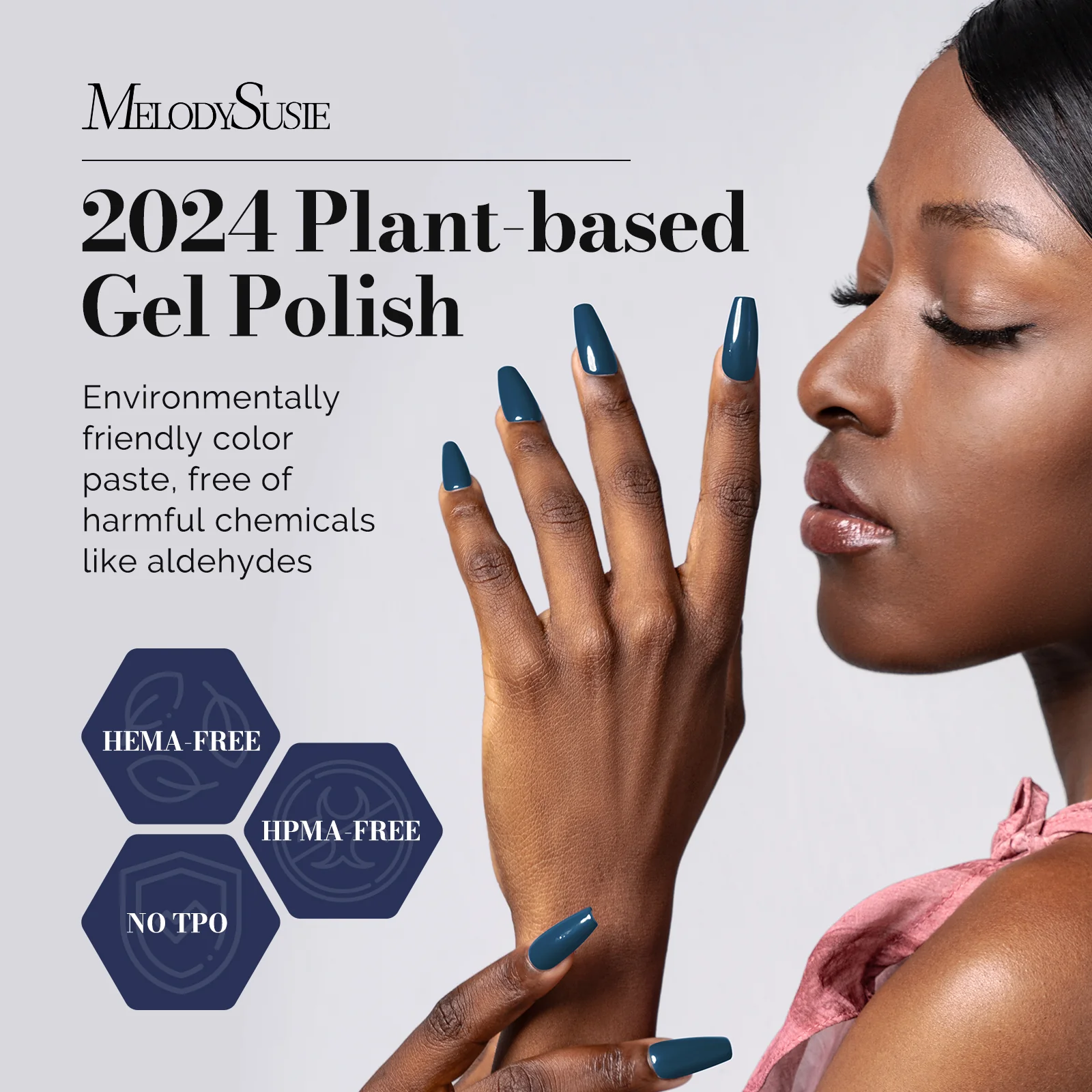 Fleurwee HEMA-Free & HPMA-Free & TPO-Free Gel Nail Polish Plant-based 0.5 fl oz/15ml - P16 Dark Indigo - Image 2