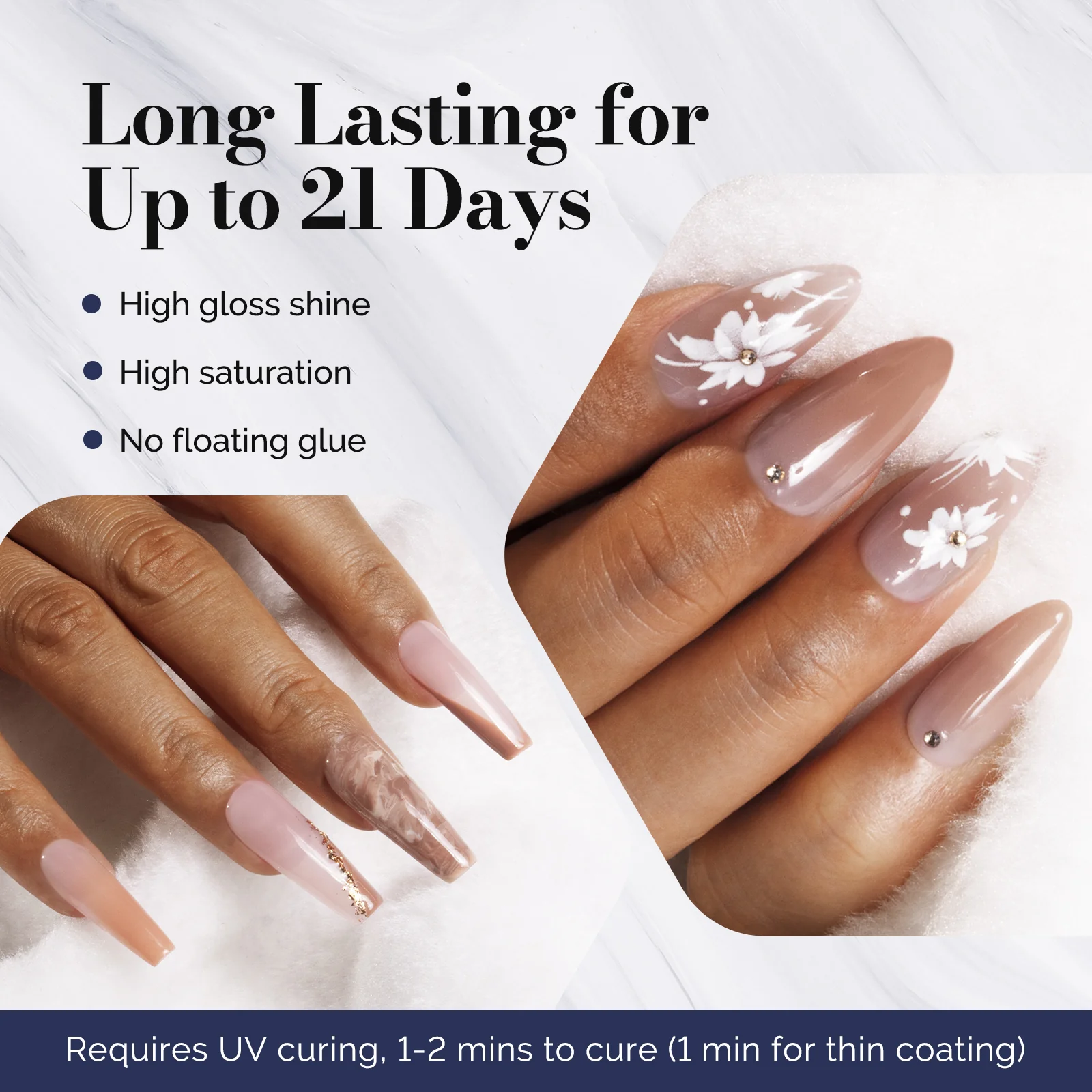 Fleurwee HEMA-Free & HPMA-Free & TPO-Free Gel Nail Polish Plant-based 0.5 fl oz/15ml - P27 Mocha Brown - Image 3