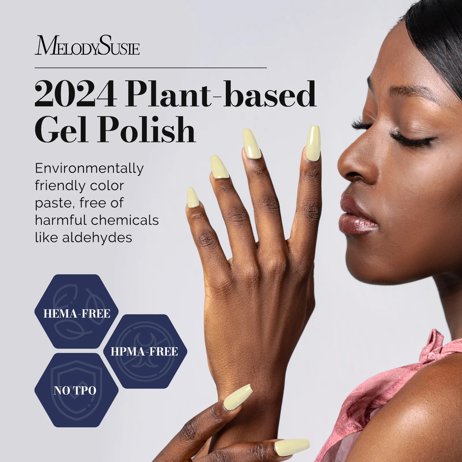 Fleurwee HEMA-Free & HPMA-Free & TPO-Free Gel Nail Polish Plant-based 0.5 fl oz/15ml - P10 Sunshine Rose - Image 2