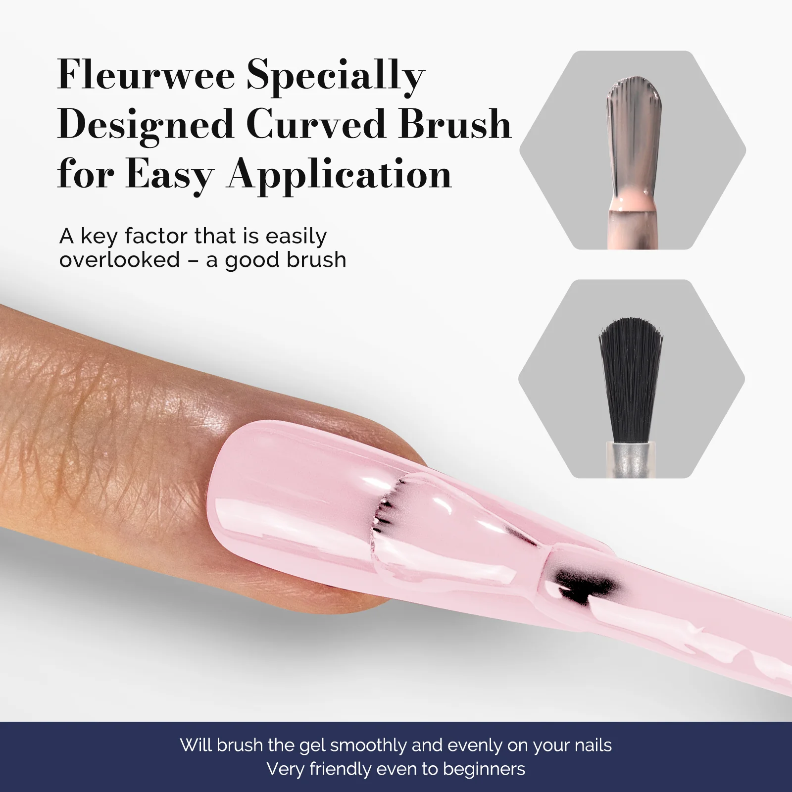Fleurwee HEMA-Free & HPMA-Free & TPO-Free Gel Polish 2Pcs Light Pink&White-P04+P13 - Image 5