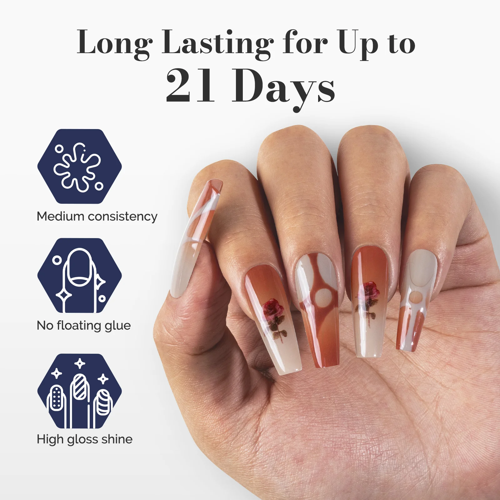 Fleurwee HEMA-Free & HPMA-Free & TPO-Free Gel Polish 2Pcs Neutral Brown&Raspberry Red-P26+P28 - Image 4