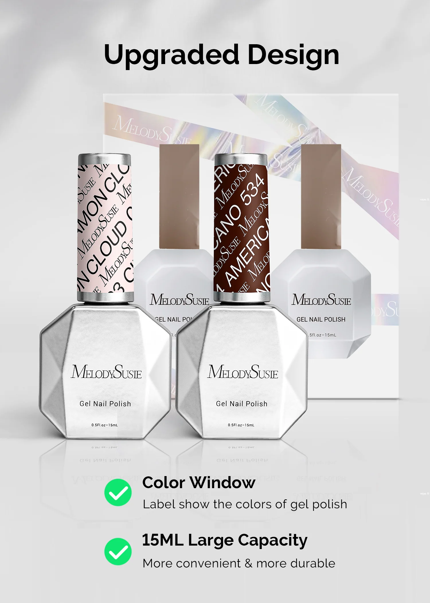 TPO-Free Thick Gel Nail Polish Nude Pink and Brown 2 Pack 15ml - Image 5