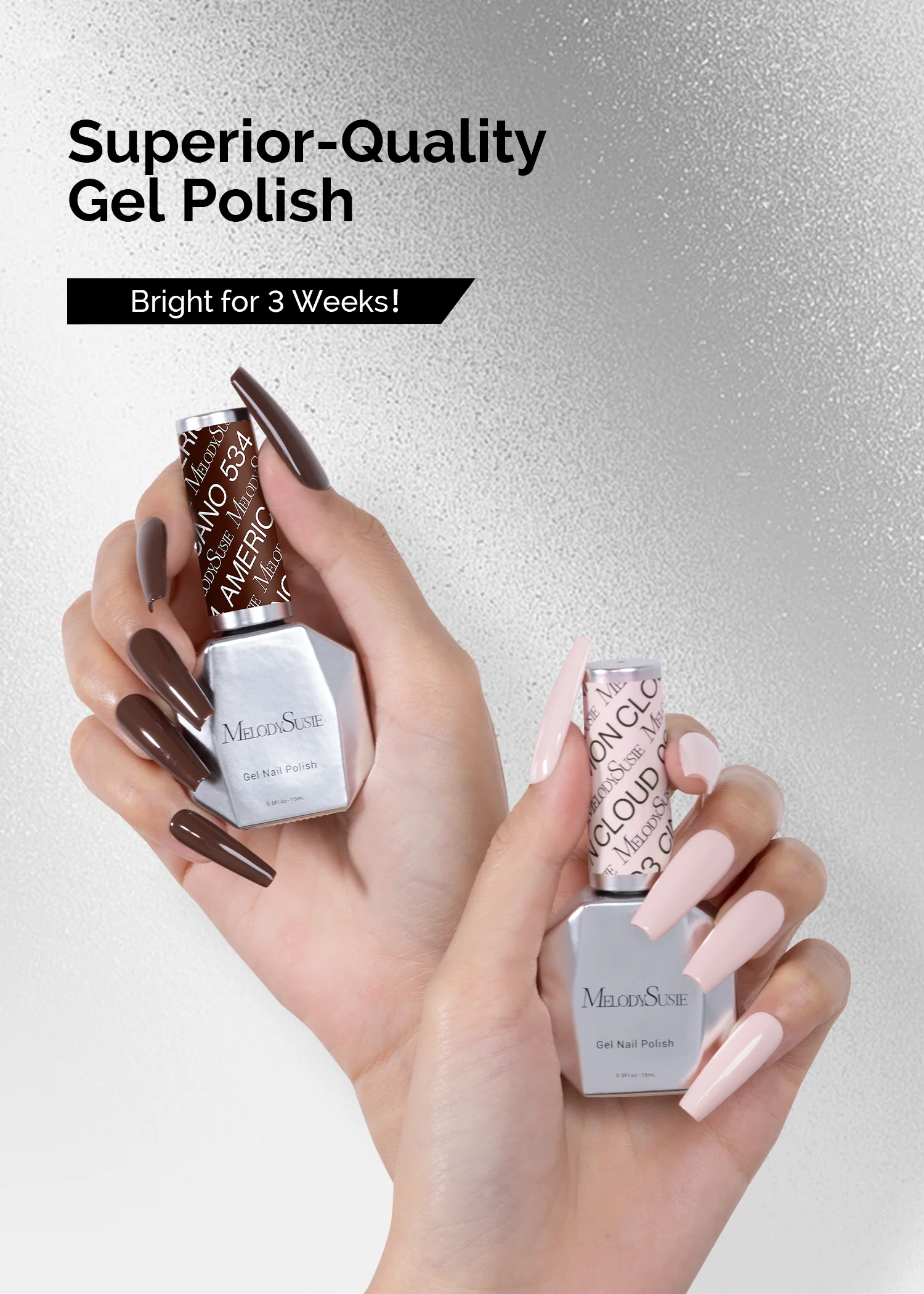 TPO-Free Thick Gel Nail Polish Nude Pink and Brown 2 Pack 15ml - Image 7