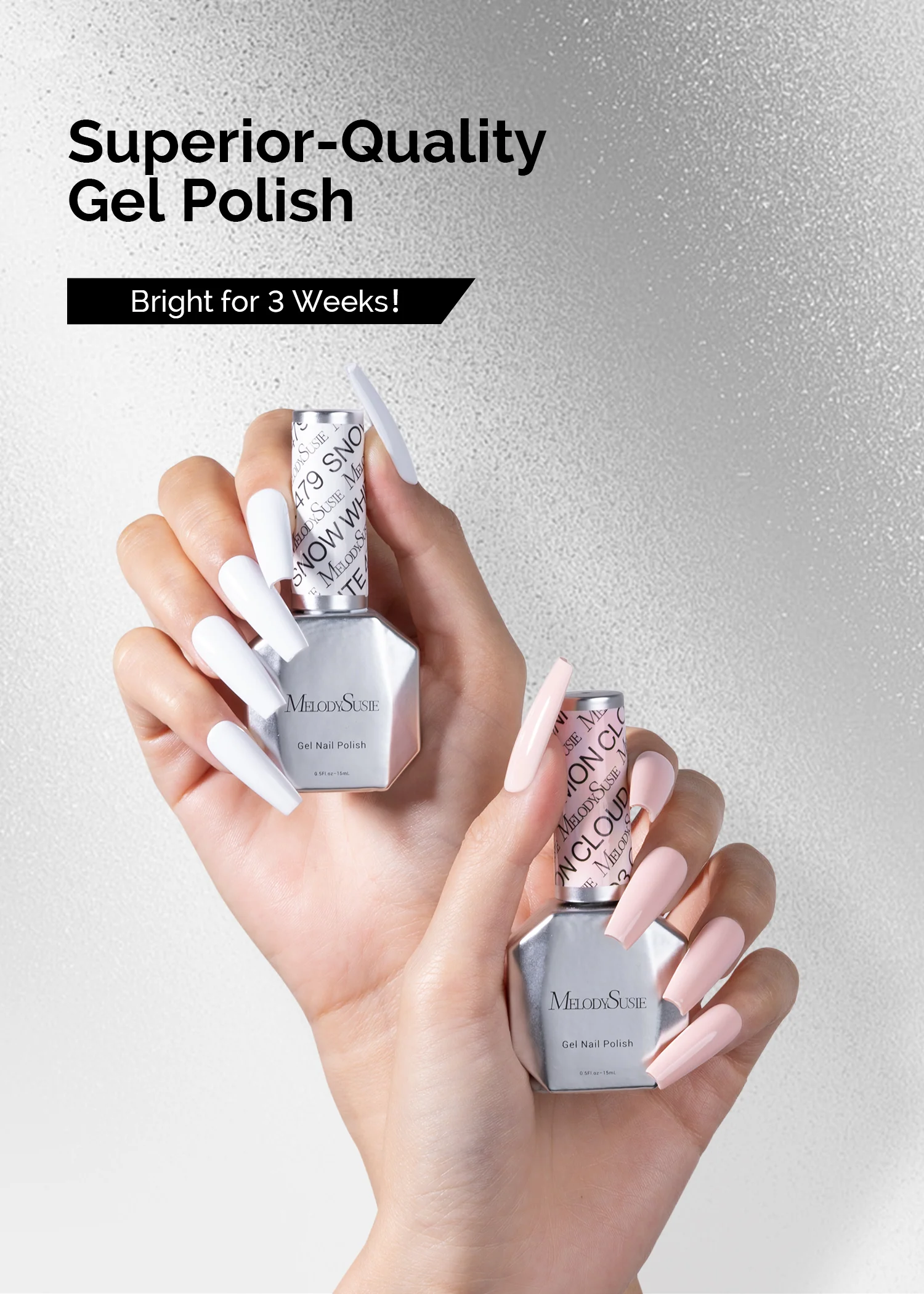 TPO-Free Thick Gel Nail Polish Nude Pink and White 2 Pack 15ml - Image 7