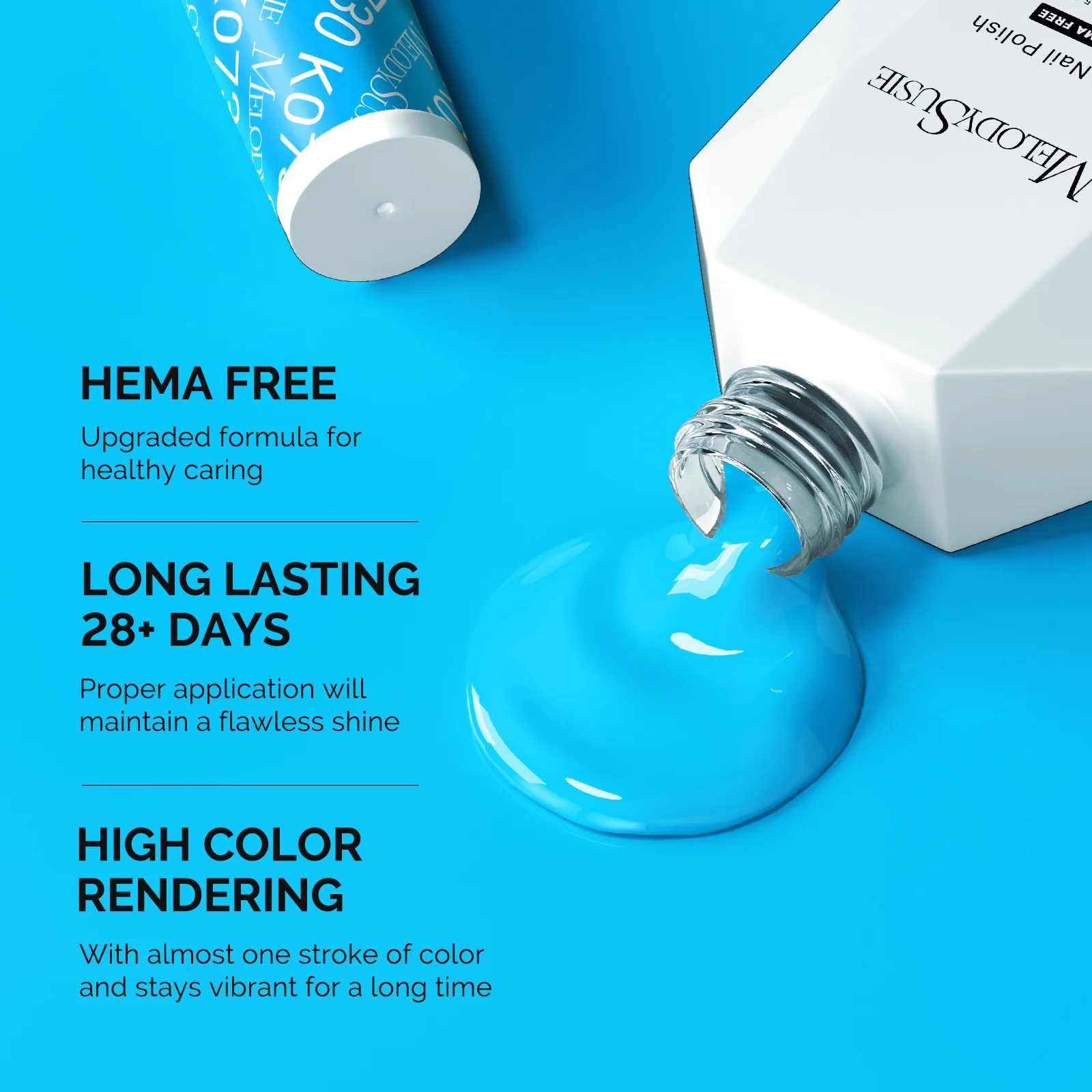 HEMA-Free Gel Nail Polish 0.5 fl oz/15ml - K0730 Thick Sky Blue - Image 3