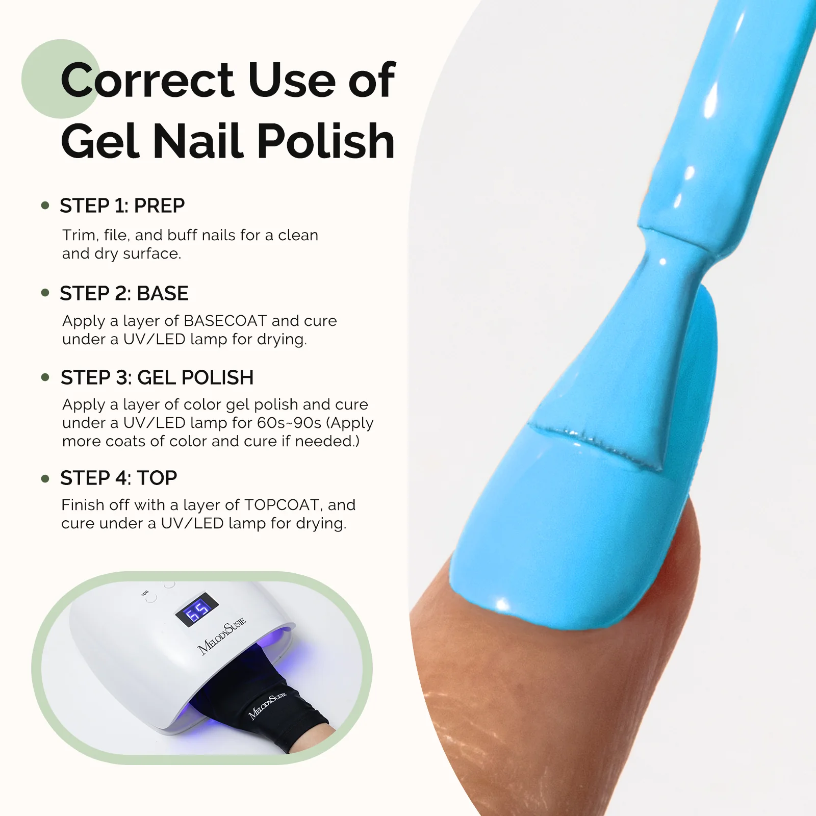 HEMA-Free Gel Nail Polish 0.5 fl oz/15ml - K0730 Thick Sky Blue - Image 5