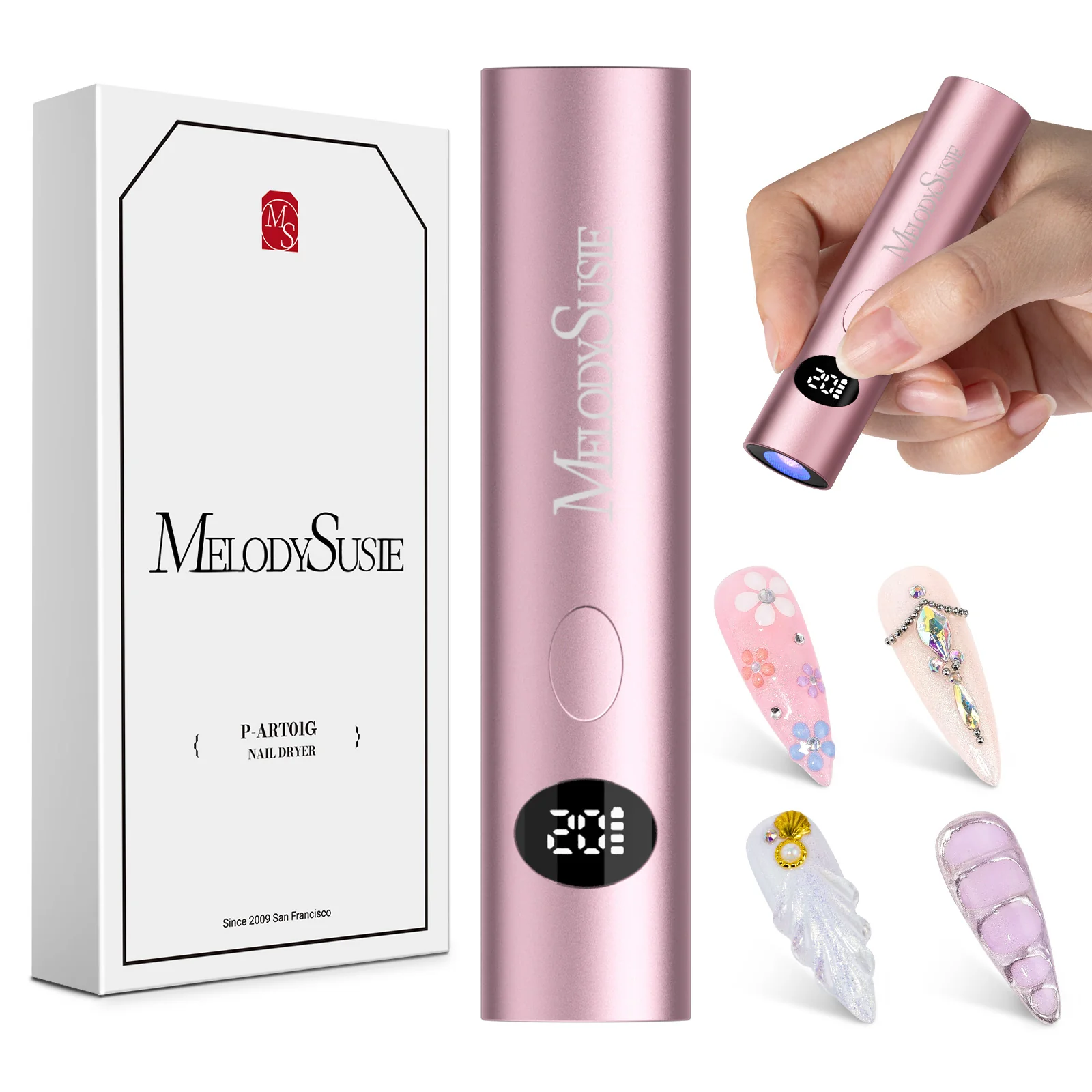 High-Strength Aluminum Alloy Art01G Rechargeable LED/UV Nail Lamp