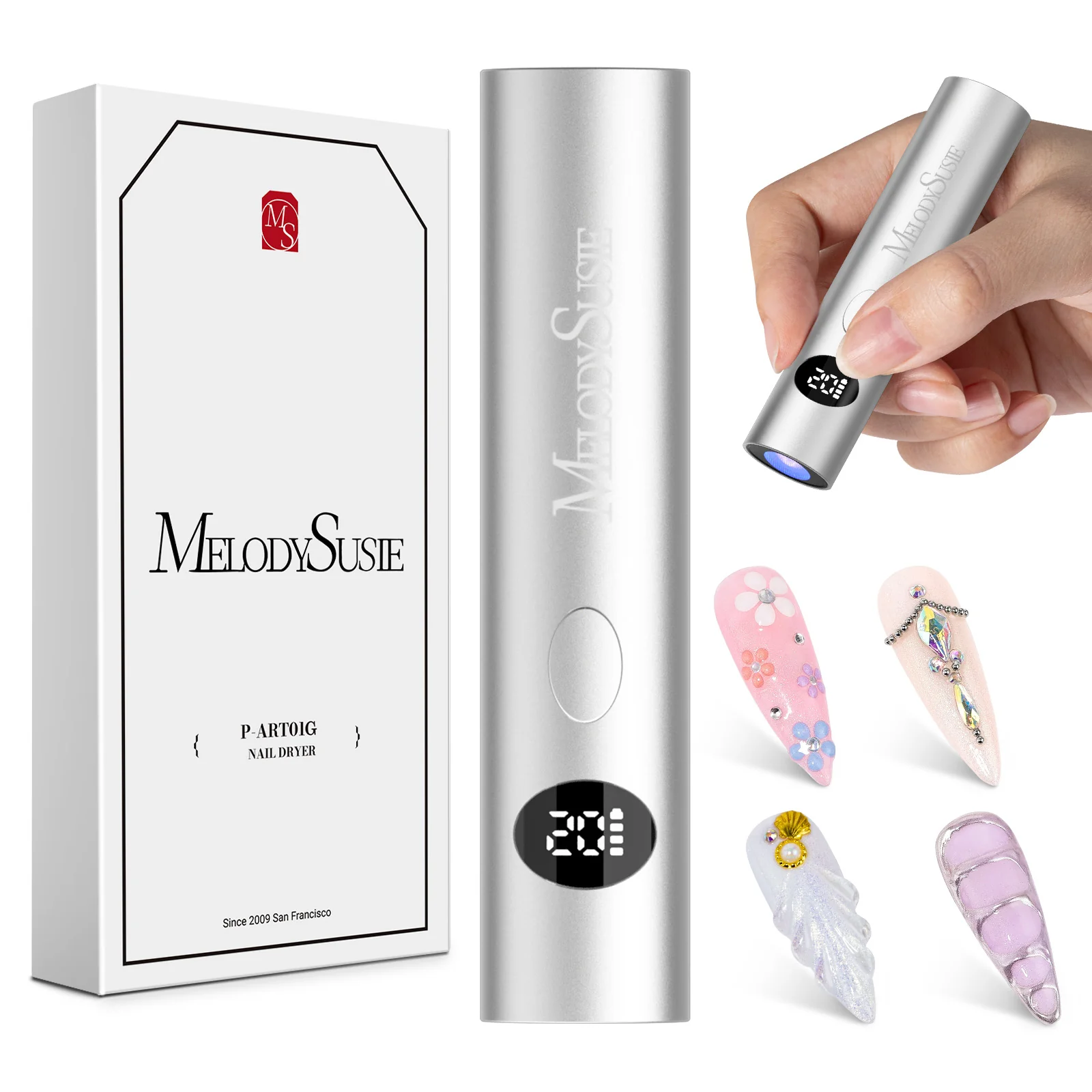 High-Strength Aluminum Alloy Art01G Rechargeable LED/UV Nail Lamp - Image 2