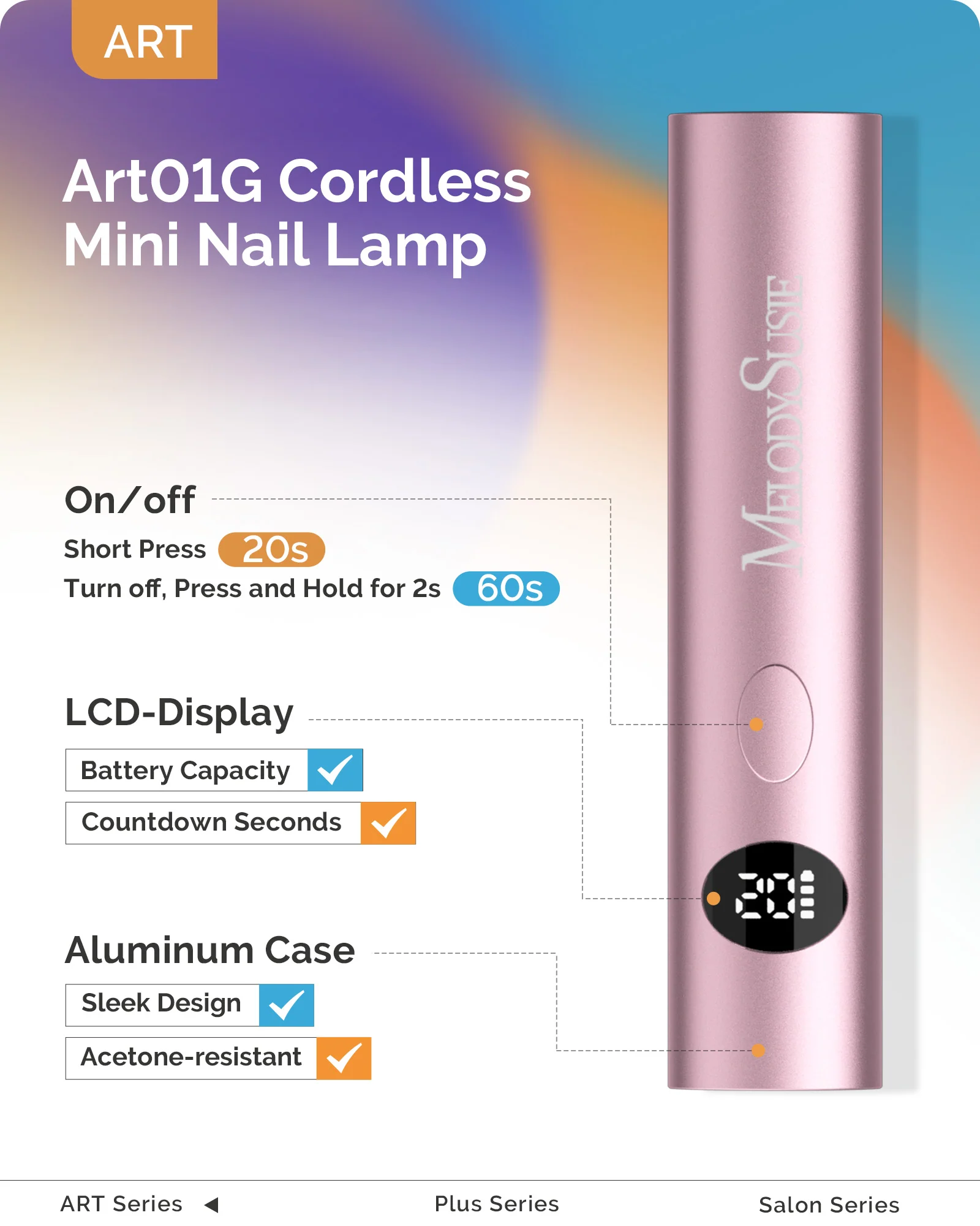 High-Strength Aluminum Alloy Art01G Rechargeable LED/UV Nail Lamp - Image 4