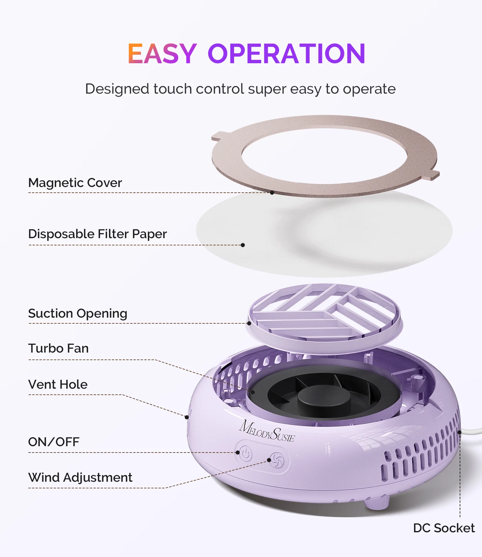 HProA Nail Dust Collector Purple Kit - Image 4