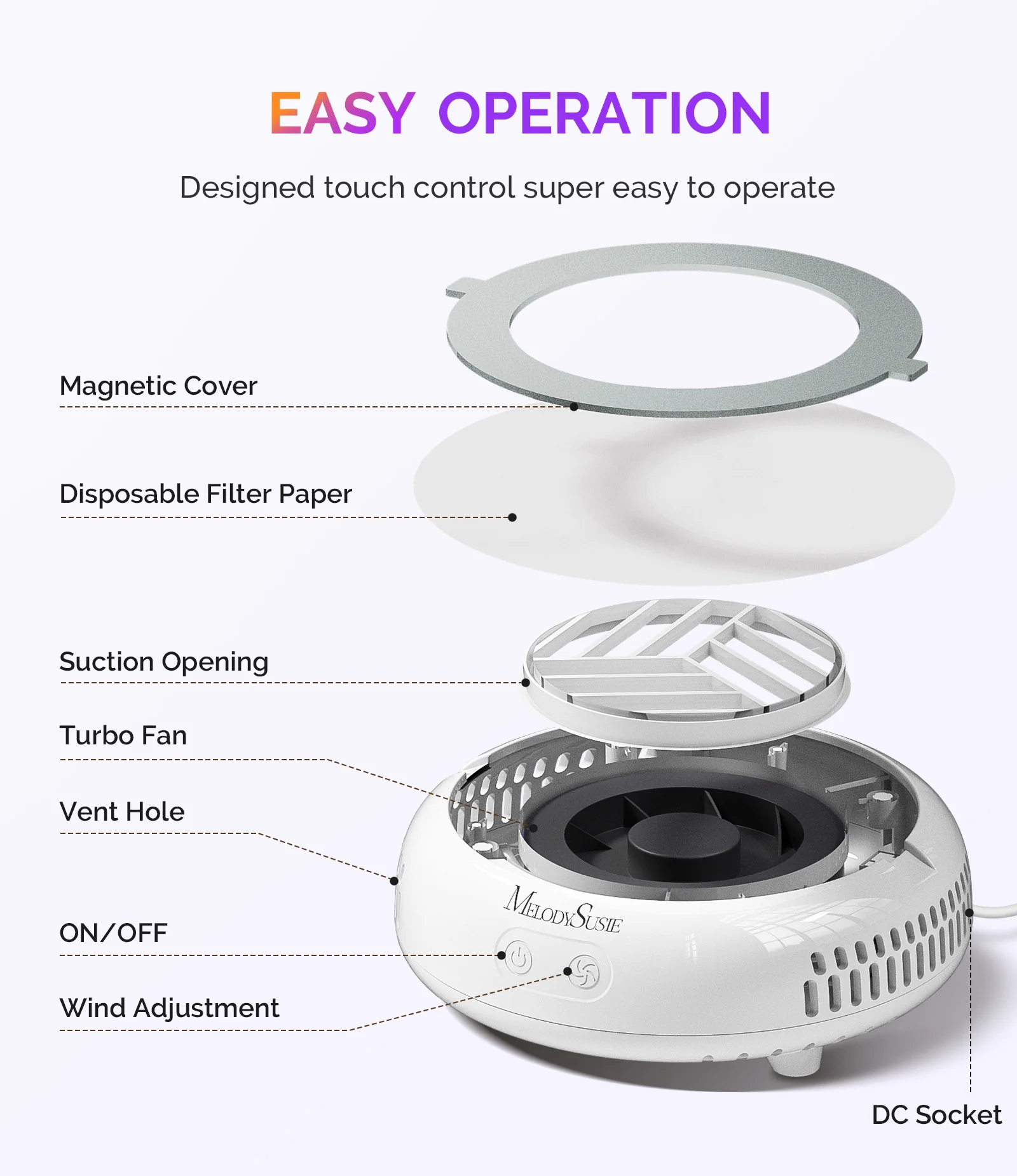 HProA Nail Dust Collector - White - Image 8
