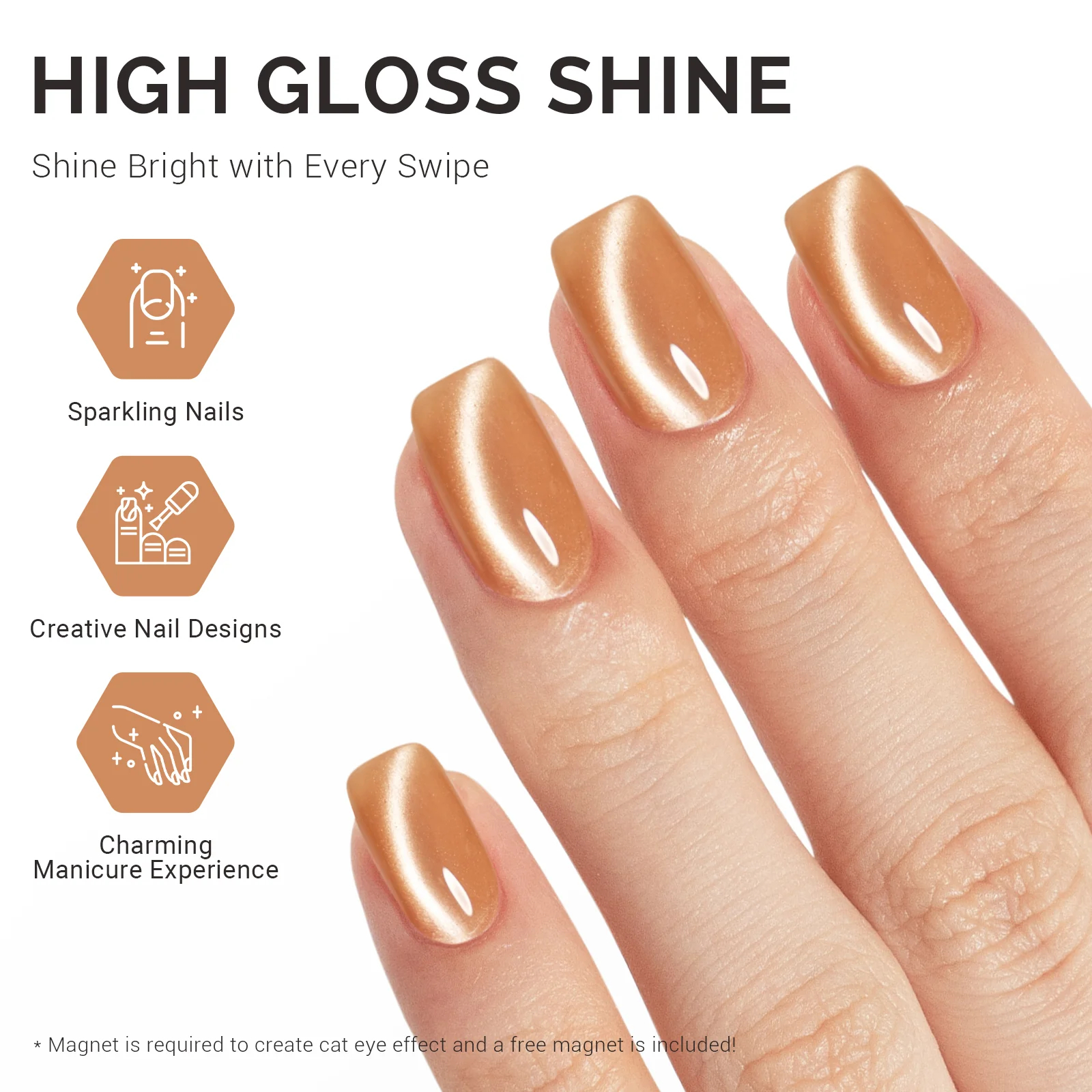 Jeweliver Cat Eye Gel Nail Polish 0.5 fl oz/15ml - Light Blonde B5402 - Image 4