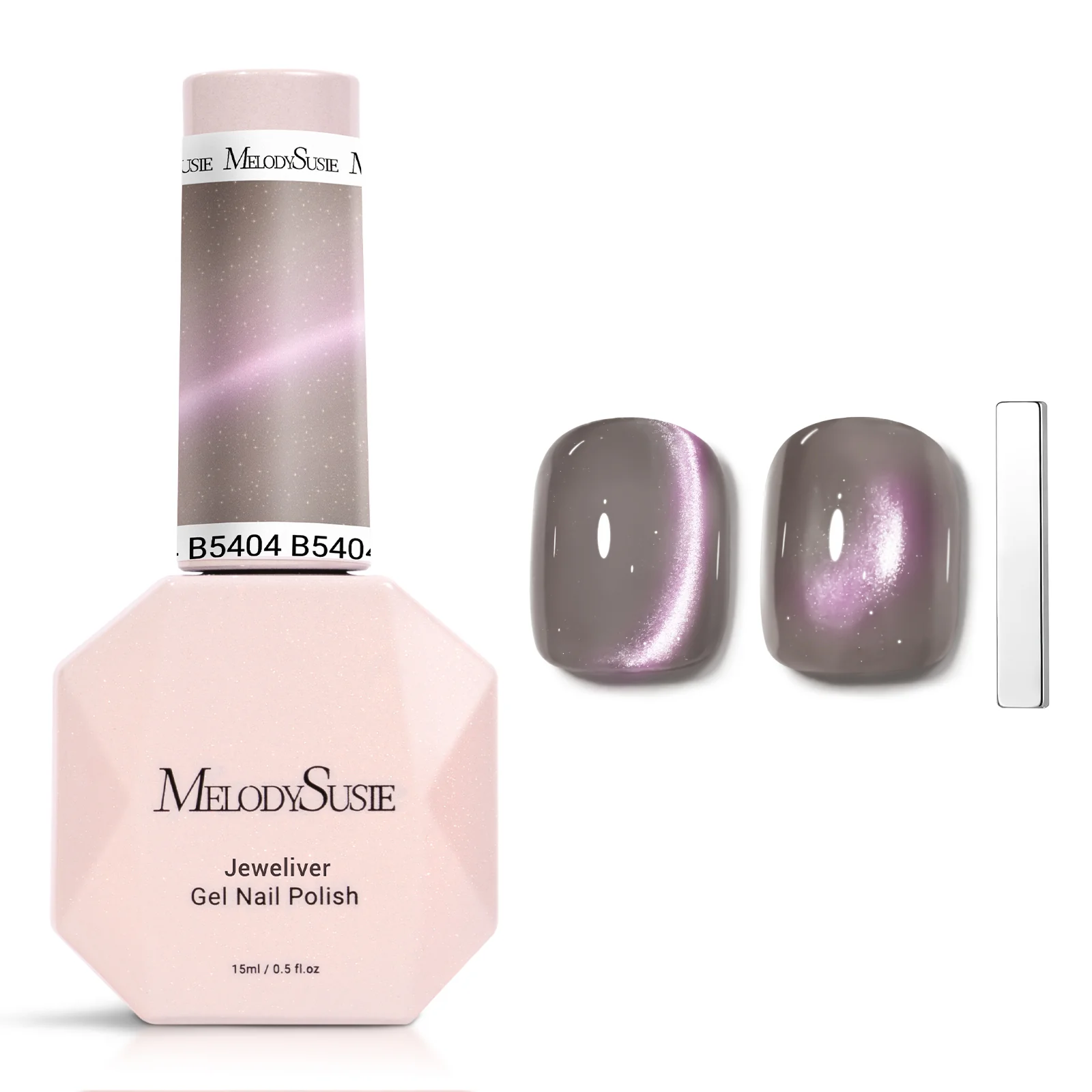 Jeweliver Cat Eye Gel Nail Polish 0.5 fl oz/15ml - Nude Glitter B5404
