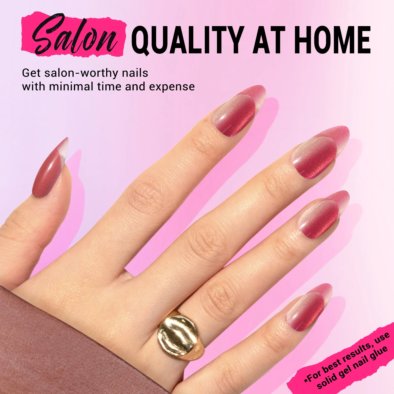 Light Pink Cat Eye Press On Nails Kit - US ONLY - Image 4