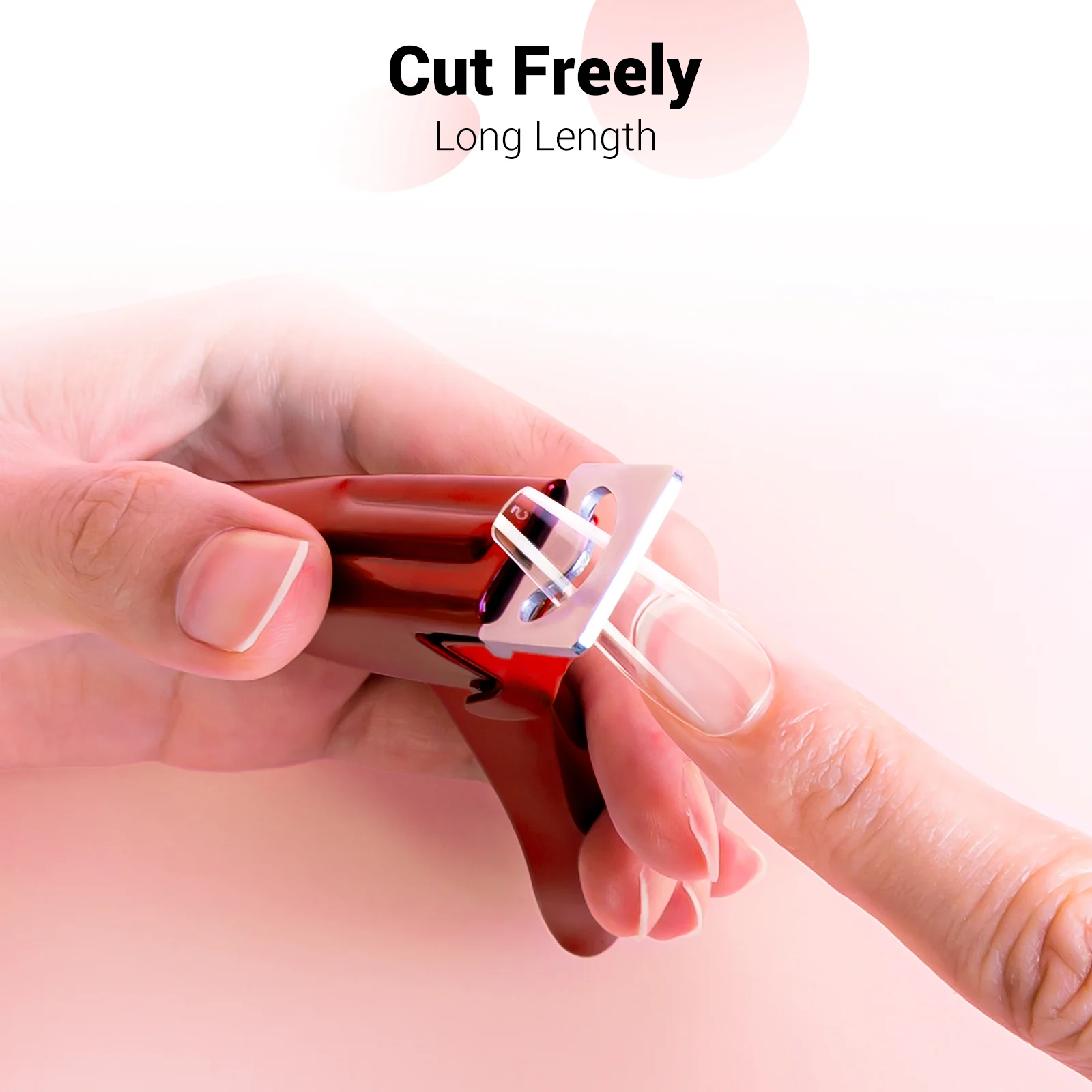 Long Square Nail Tips – Clear Half Cover - Image 10